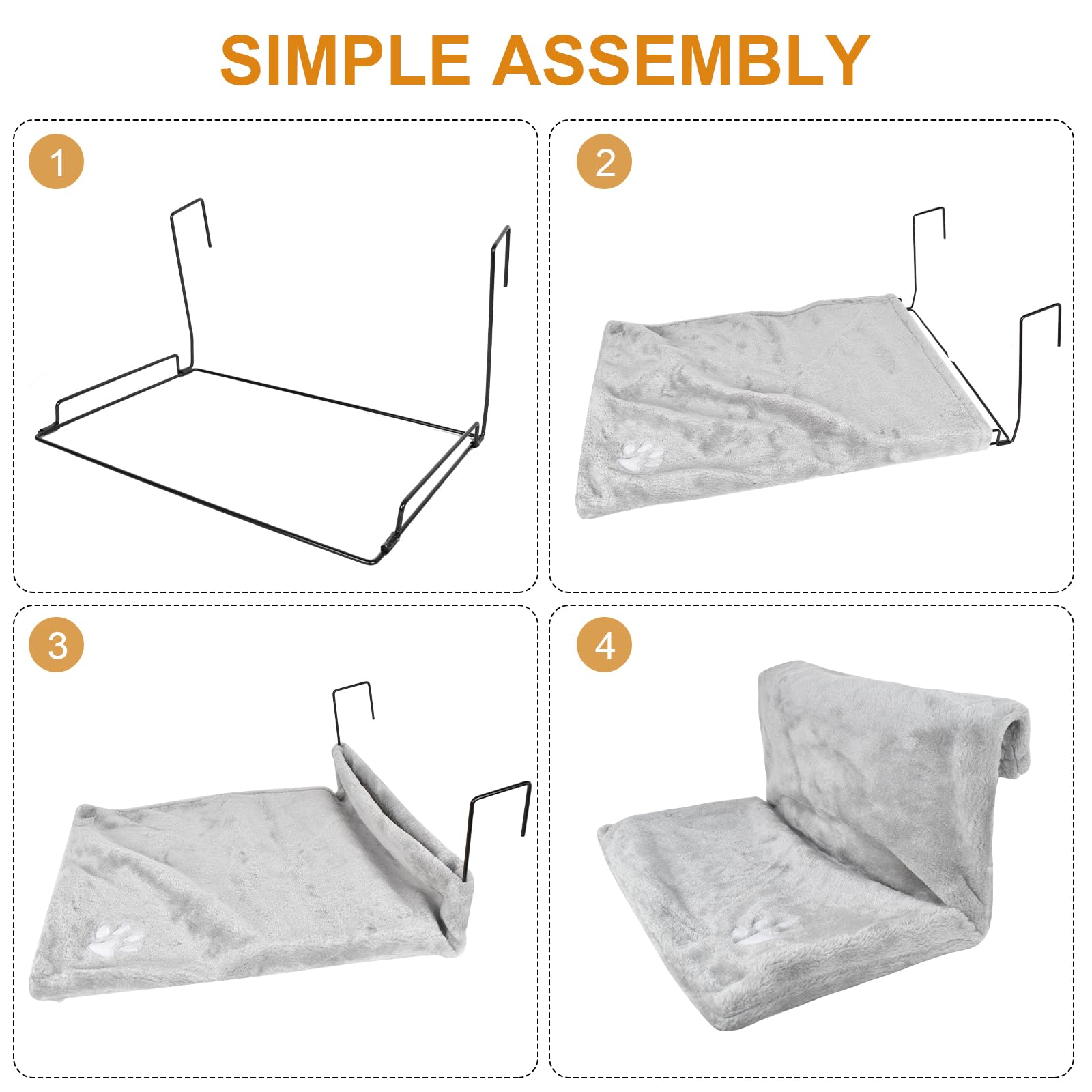 Cuccia da Termosifone per Gatti, Letto per Termosifoni per Gatti, Appendere Amaca Gatto Termosifone Letto Gatto, Amaca per Riscaldatori, Termosifoni per Tutti i Comuni (Grigio)