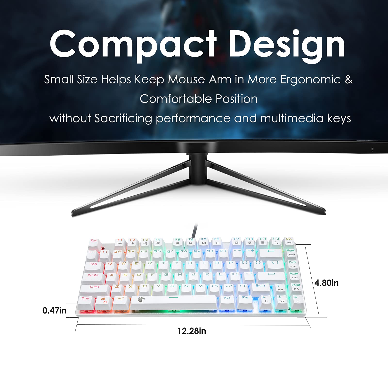 Buy HUO JI Z88 Mechanical Gaming Keyboard, RGB Backlit, Pluggable Blue