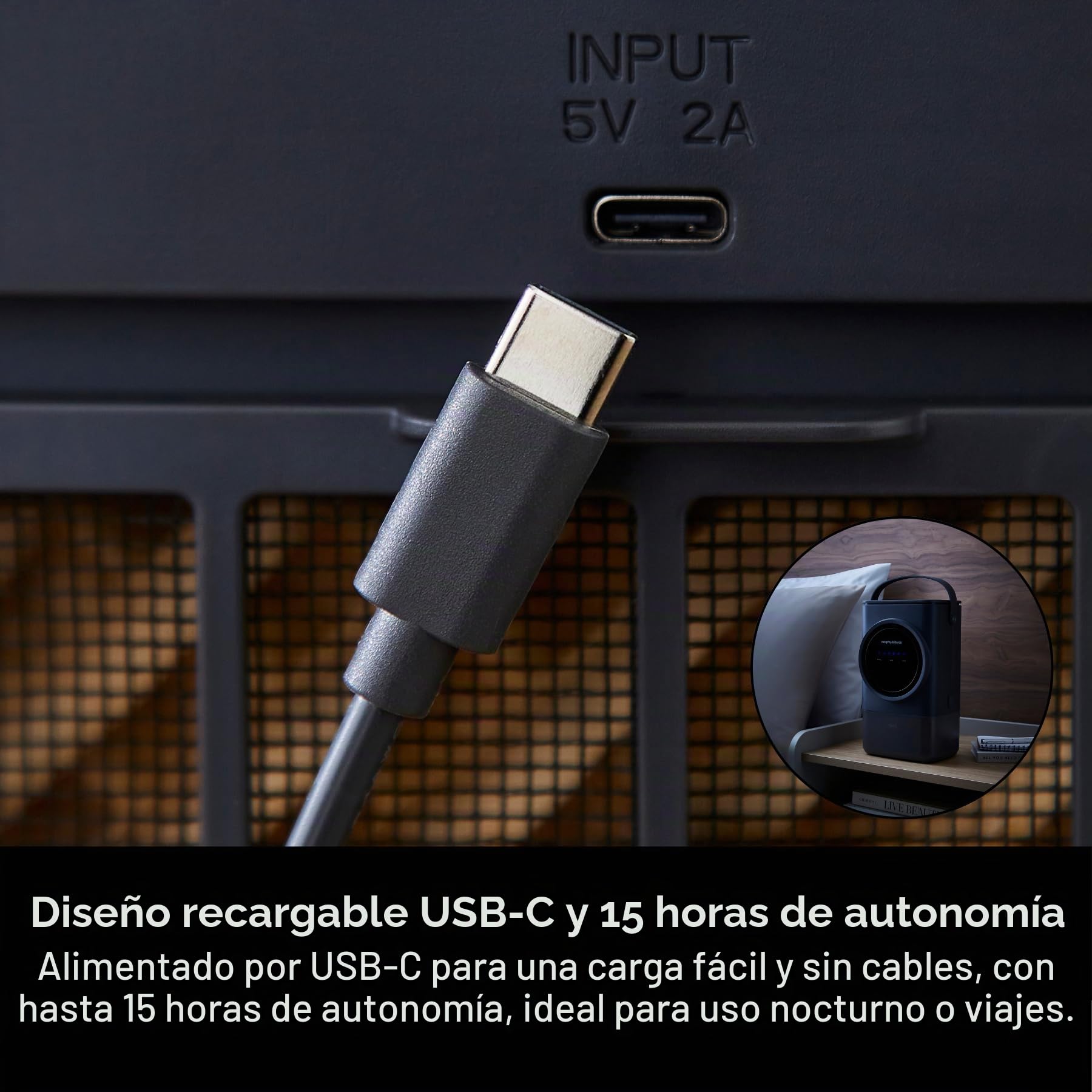 Morphy Richards Flexi Freeze 823001 - Mini enfriador de aire recargable para viaje y escritorio, diseño recargable y 15 horas de tiempo de funcionamiento, 4 velocidades de ventilador, 4 horas de