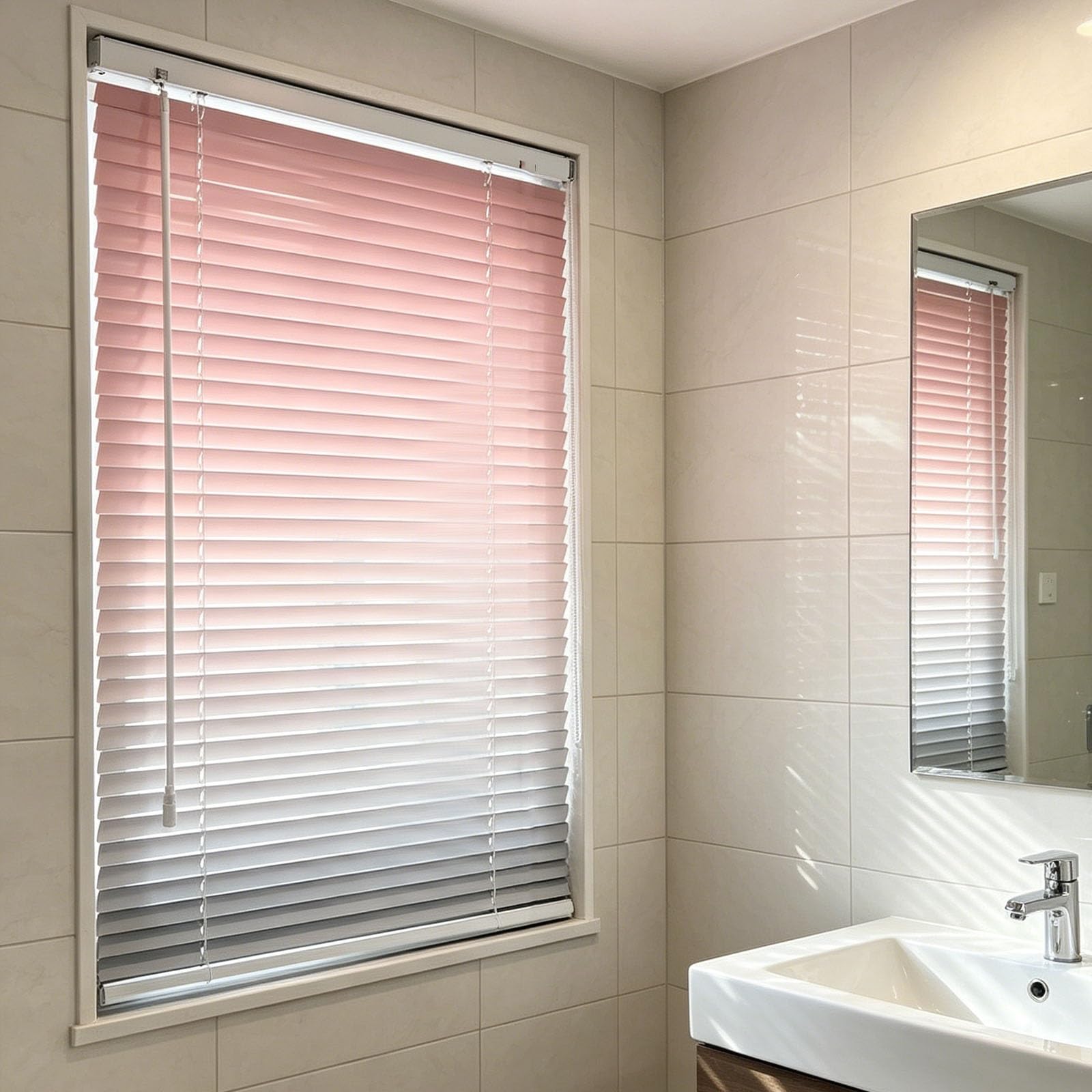 Store Vénitien Fenêtres en Aluminium, Store Vénitien en pour et Portes de 40 à 160 de Largeur, pour Maison Bureau Salle de Bain fenêtre(Pinkish Gray,W:70 x H:160cm)