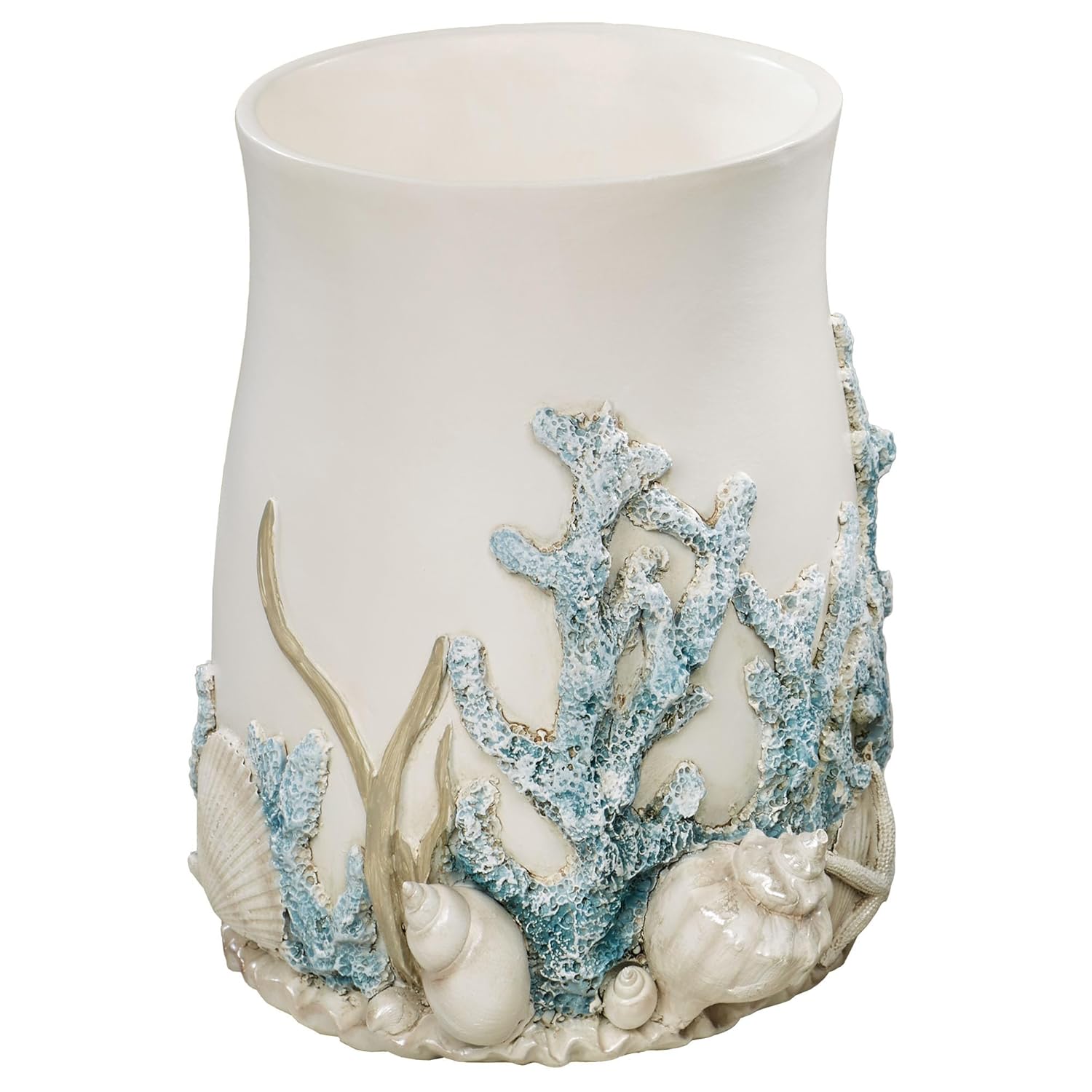 Touch of Class Coral Treasures Coastal Wastebasket Waste Basket