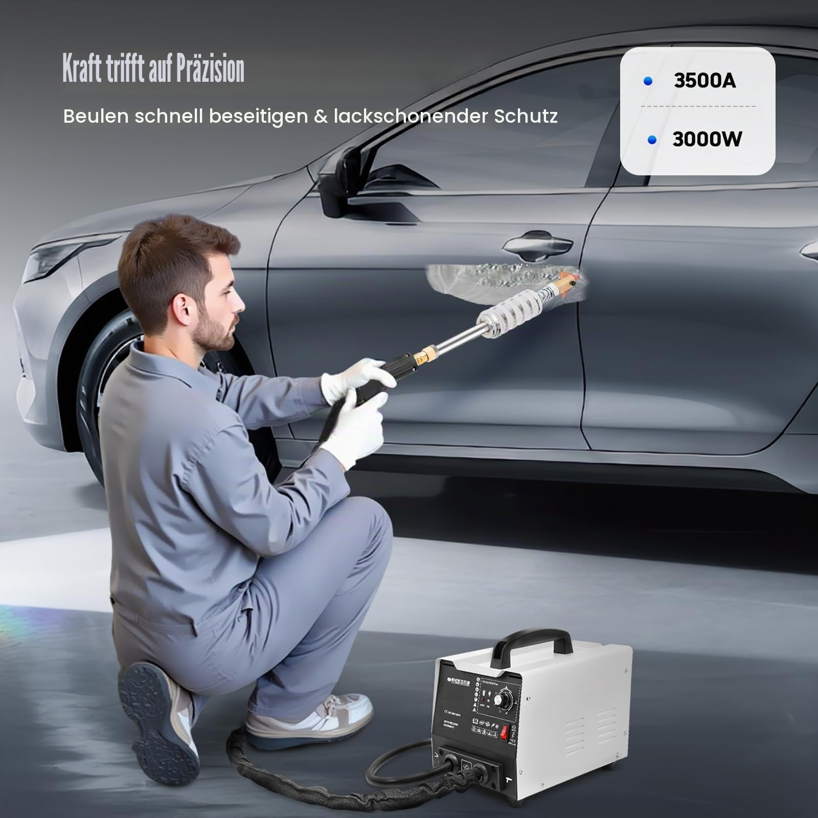 3KW 220V Ausbeulwerkzeug, Beulenzieher Auto, Ausbeulwerkzeug Karosserie Inklusive Werkzeugkasten, Für Universelle Fahrzeugmodelle Mit Eisenkörper