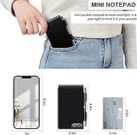 Vista 6 de amassan Cuaderno de bolsillo metálico de 10 piezas con juego de bolígrafos, bloc de notas de bolsillo pequeño, estuche de aluminio con bolígrafo