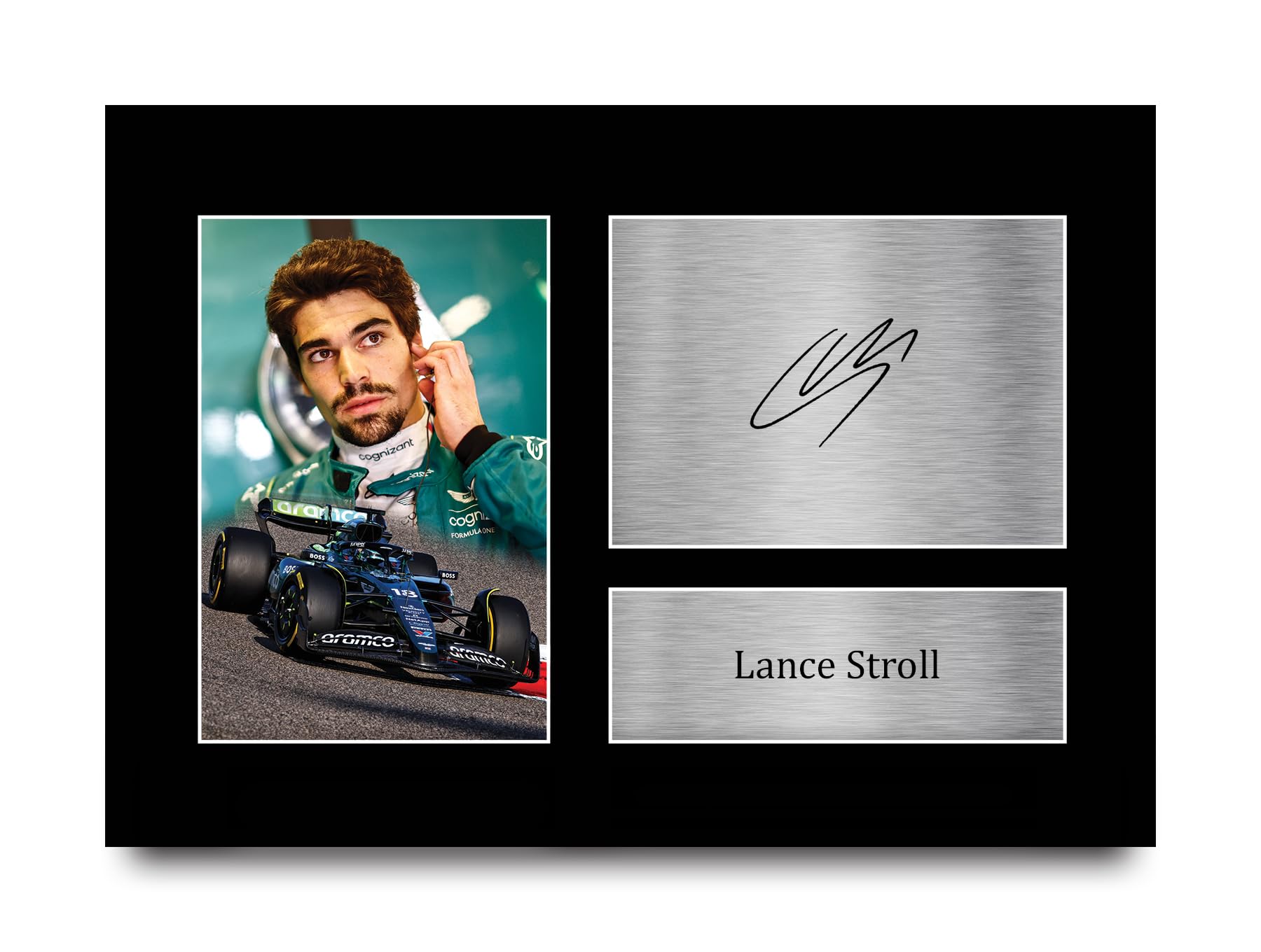 HWC Trading A4 Lance Stroll Aston Martin Gifts Printed Signed Autograph Picture for F1 Formula 1 Racing Fans - A4
