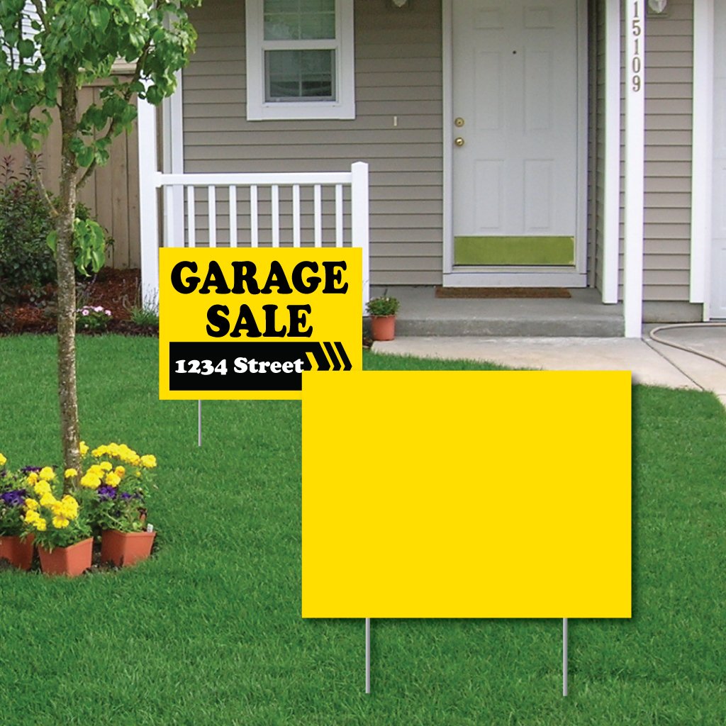 Yard Sign Blanks - Corrugated Plastic 4 Millimeter Yellow Sign Blanks - 18 inches Height x 24 inches Wide Set of 25