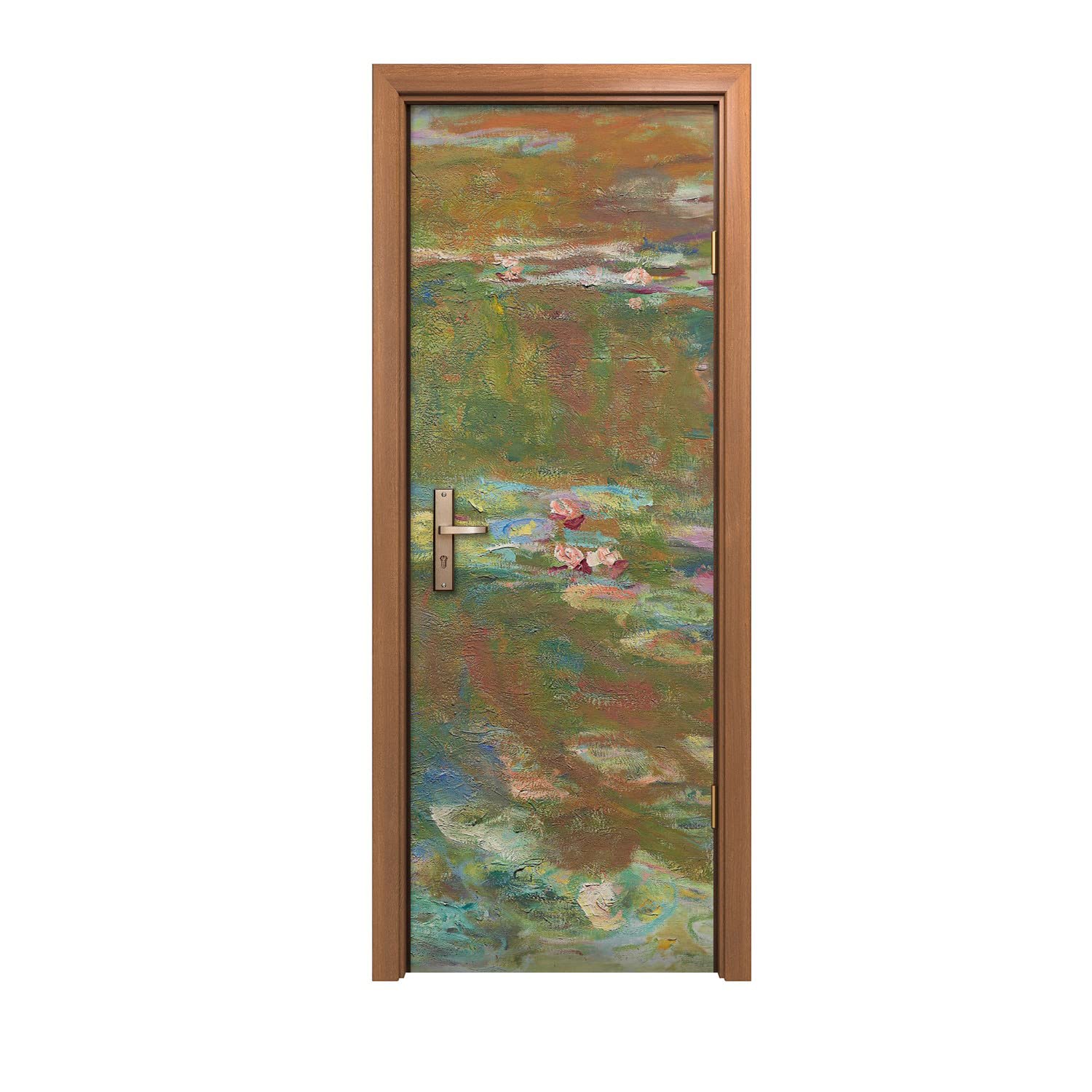 Autocollant de porte autocollan 70x200cm lis d'eau décoration d'intérieur murale