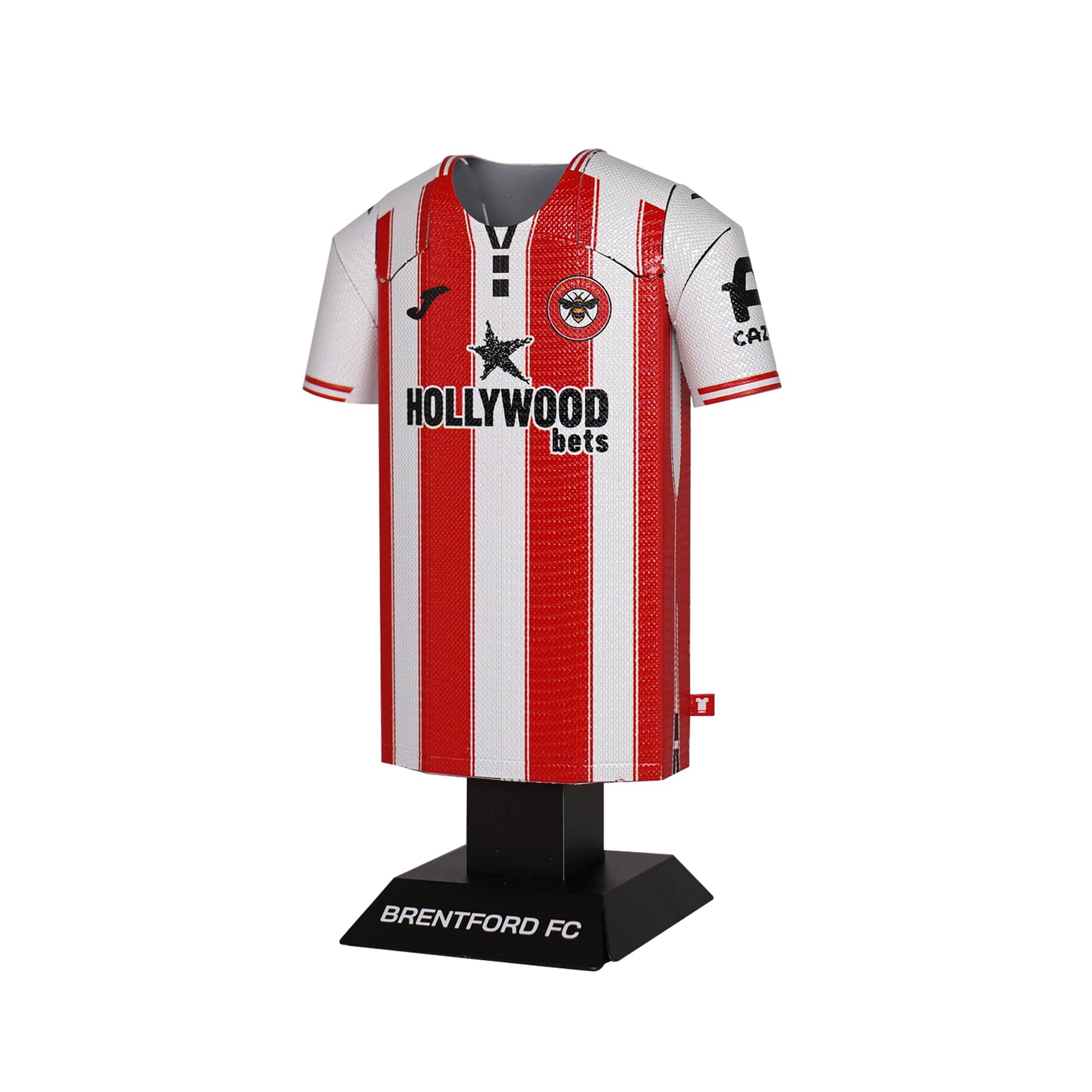 Brentford FC 23/25 25/26 Home Away Third 92-94 Retro Metal Football Shirt - Officially Licensed Miniature Alloy Replica Jersey Collectible Display Gift - Personalise Name & Number Decals (25/26 Home)