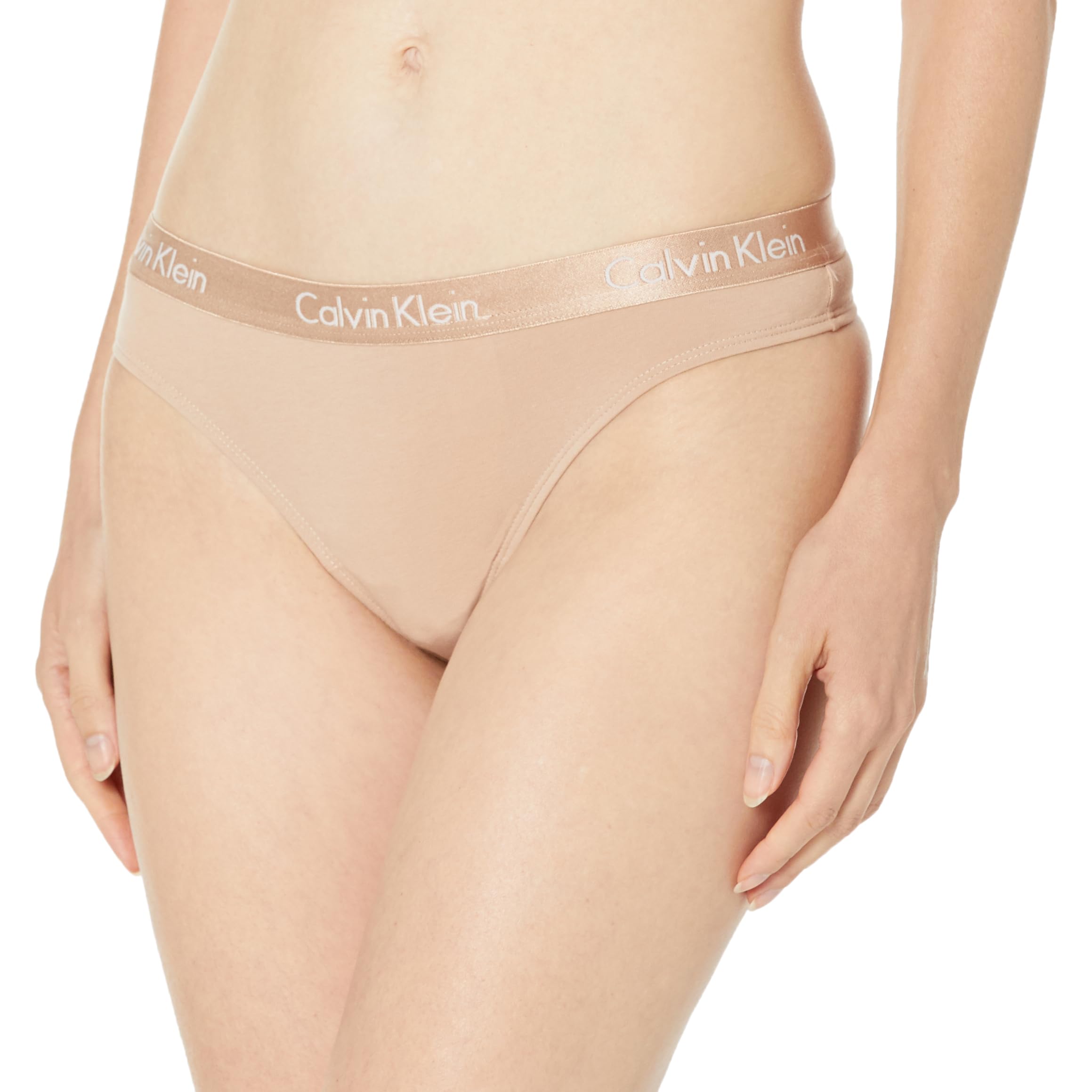 Calvin Klein Women's Motive Cotton Multipack Thong Panty: Medium Black/Cedar/Mini Cheetah Oxford Tan