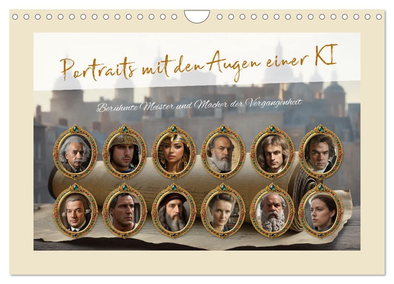 Portraits with the eyes of an AI UK-Version (Wall Calendar 2026 DIN A4 Landscape), CALVENDO 12 Month Wall Calendar
