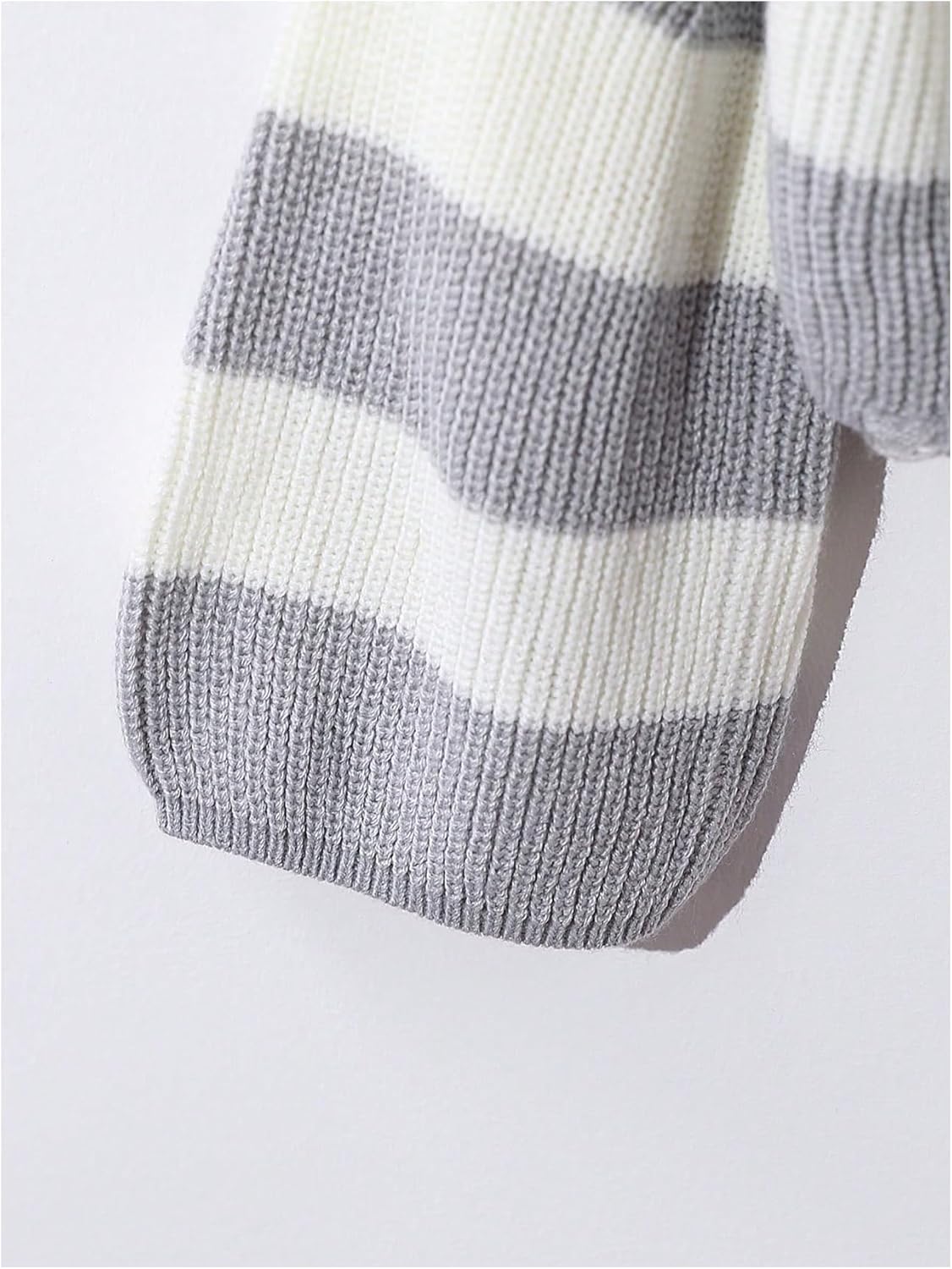GORGLITTER Girl's Striped Sweaters Knit Long Sleeve Crewneck Color Block Sweater Jumper - Image 4