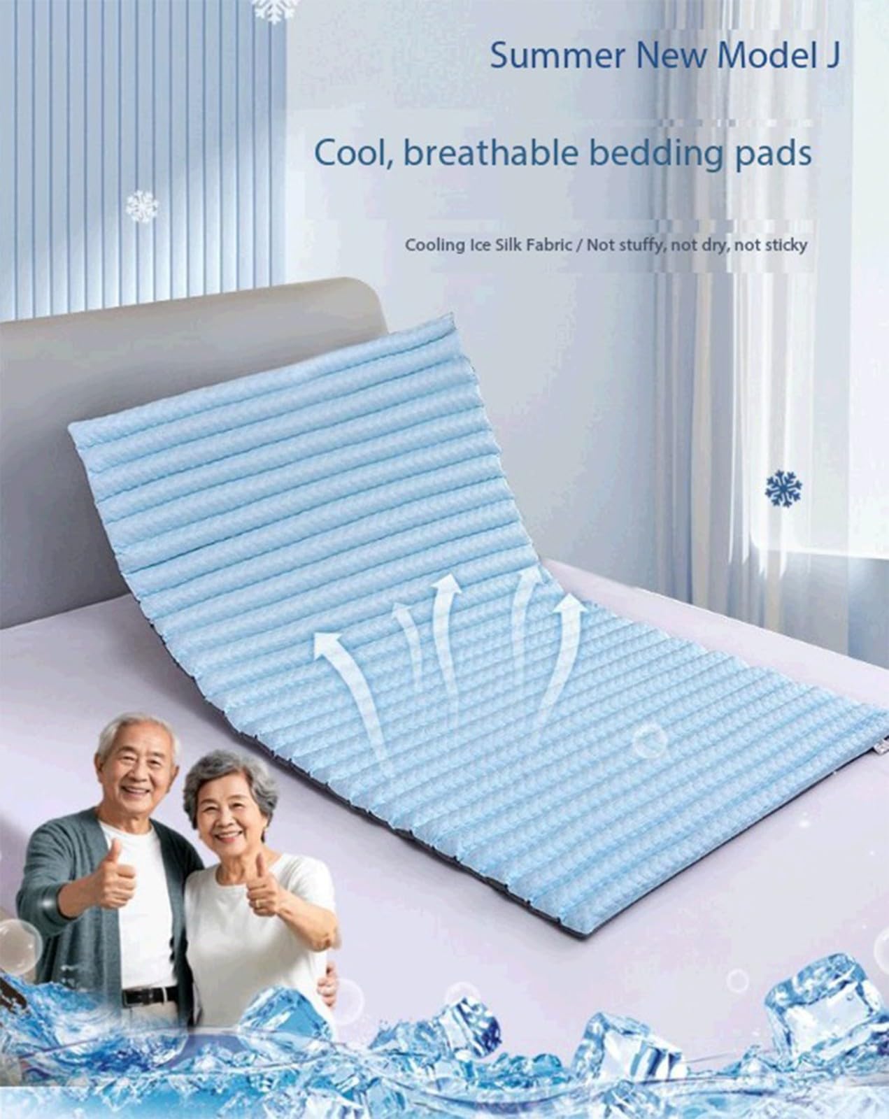 Almohadilla Antipresión, Colchón Antiescaras Fresco Y Transpirable, Protector De Cama Para Personas Dependientes, Soporte Confortable Para Sofá Y Cama,Utilizable Por Ambos Lados B,180 cm x 90 cm