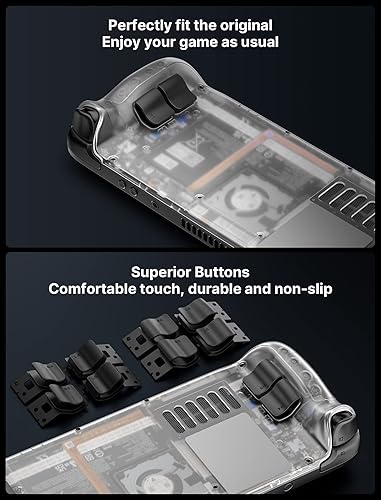 Miniatura 7 de JSAUX Transparent Back Plate Compatible for Steam Deck, DIY Clear Edition Replacement Shell Case Set Compatible with Steam Deck, Buttons with Three