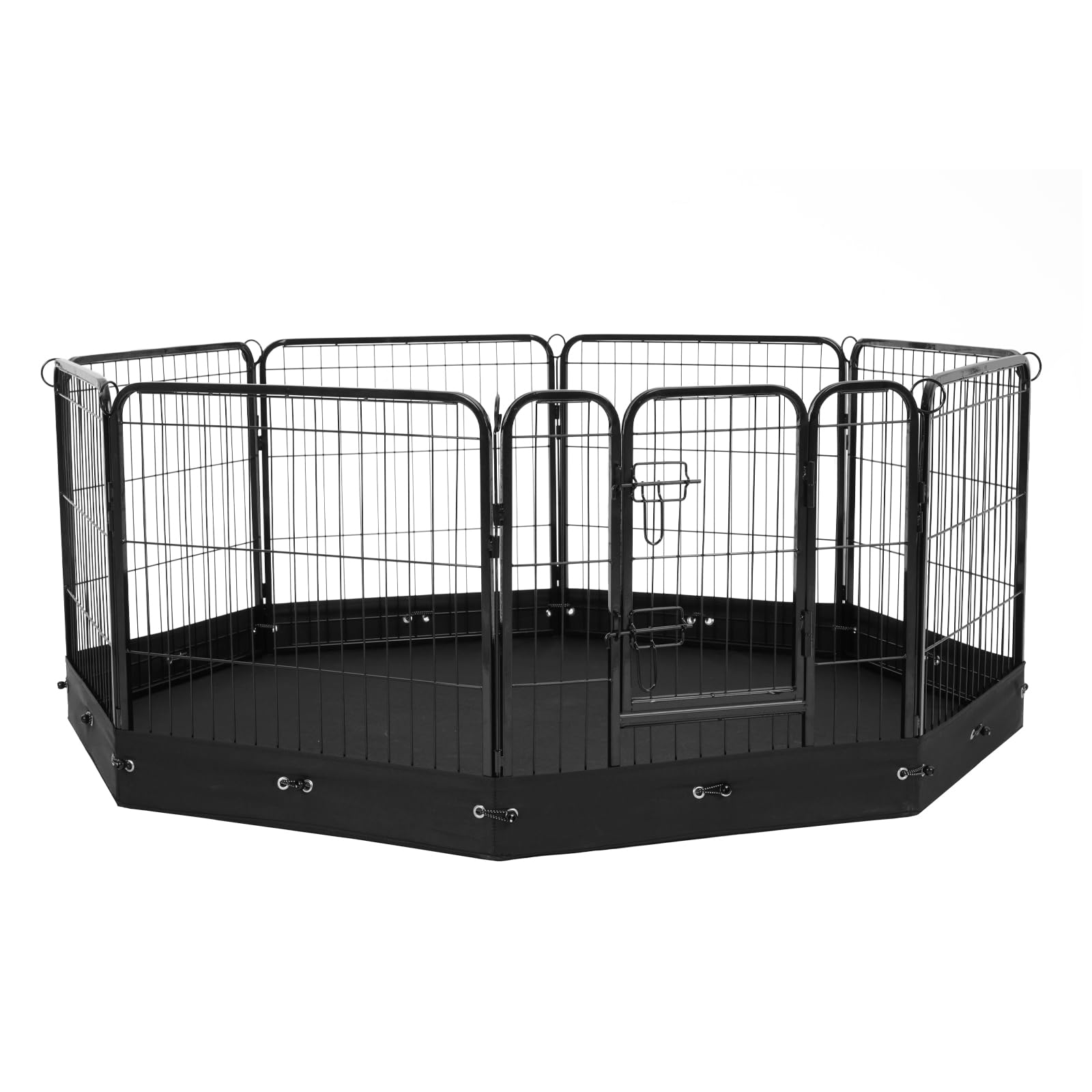 VEVOR Parque de Juegos para Perros 8 Paneles de 610 x 610 mm, Corral de Ejercicios de Metal Plegable para Mascotas con Puerta, Bolsa de Almacenamiento y Almohadilla Inferior para Perros, Gatos