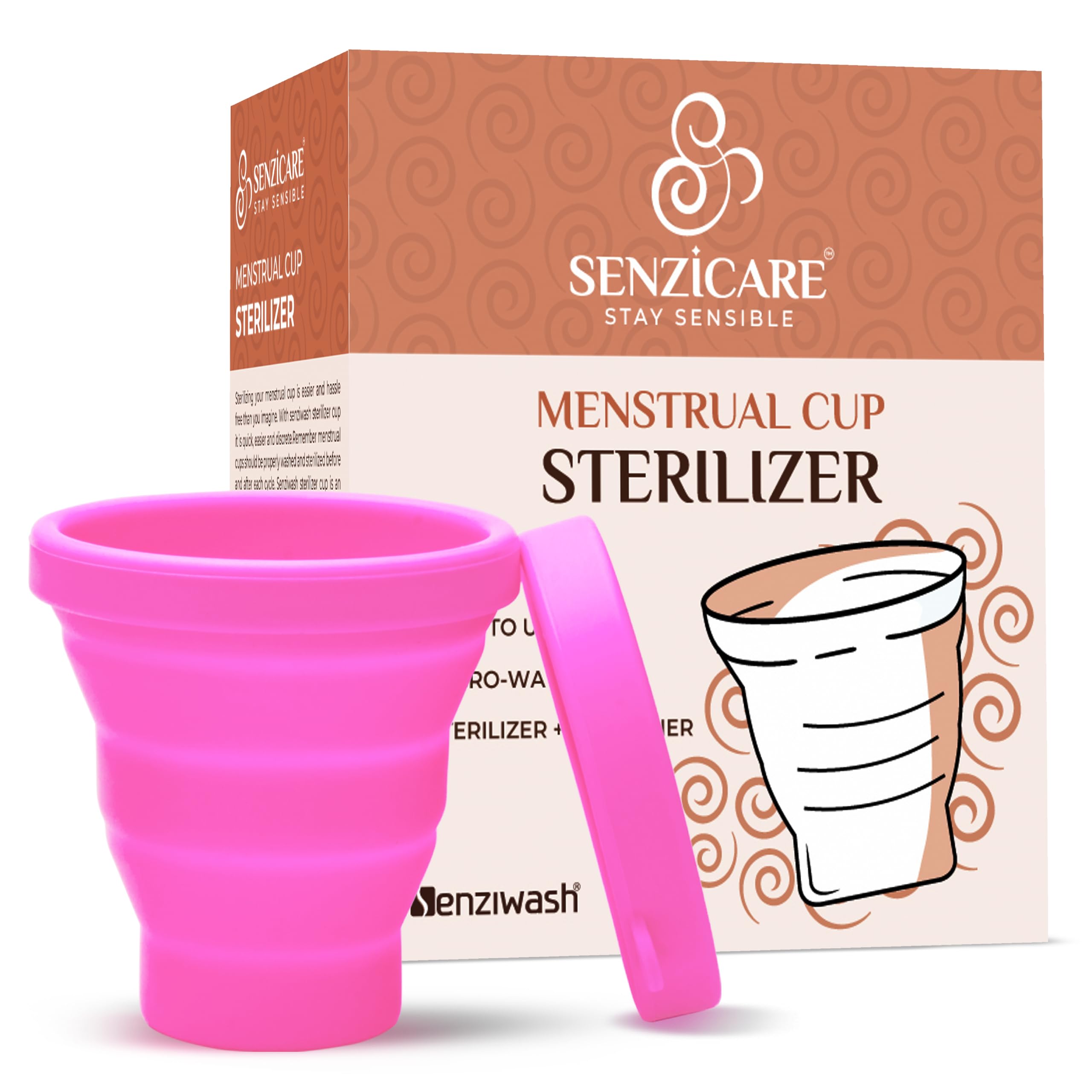 Senzicare's Menstrual Cup Sterilizer is a microwave-safe product that kills 99% of germs in just 3 minutes, sold as a pack of 1—ideal for optimizing your Amazon listings.