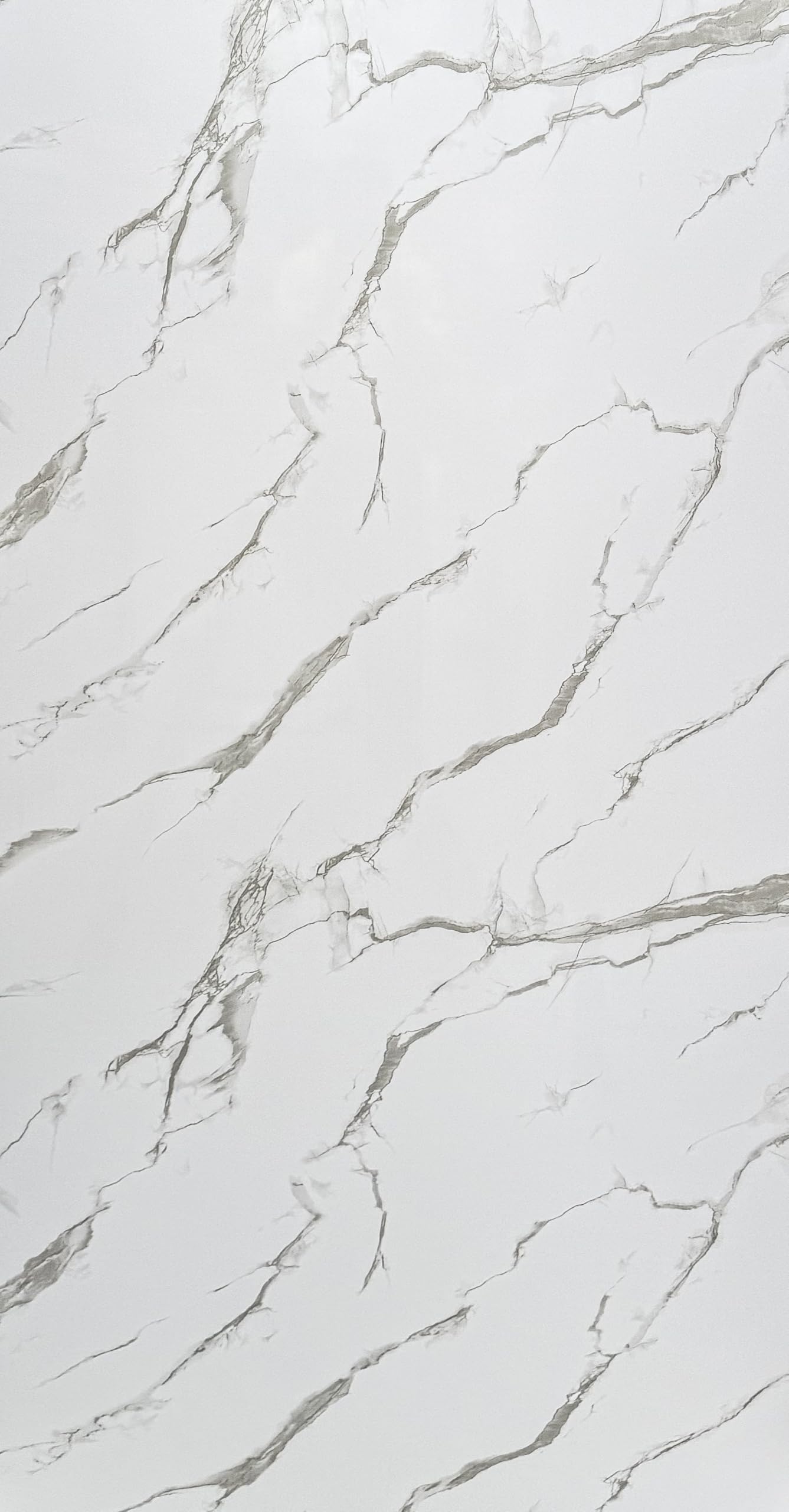 Built Right PVC Shower Wall Panels 1m x 2.4m Waterproof Bathroom Wall Panels 10mm Thick Decorative PVC Wall Cladding Splash Panels for Shower, Bathroom & Wet Rooms (White Marble)