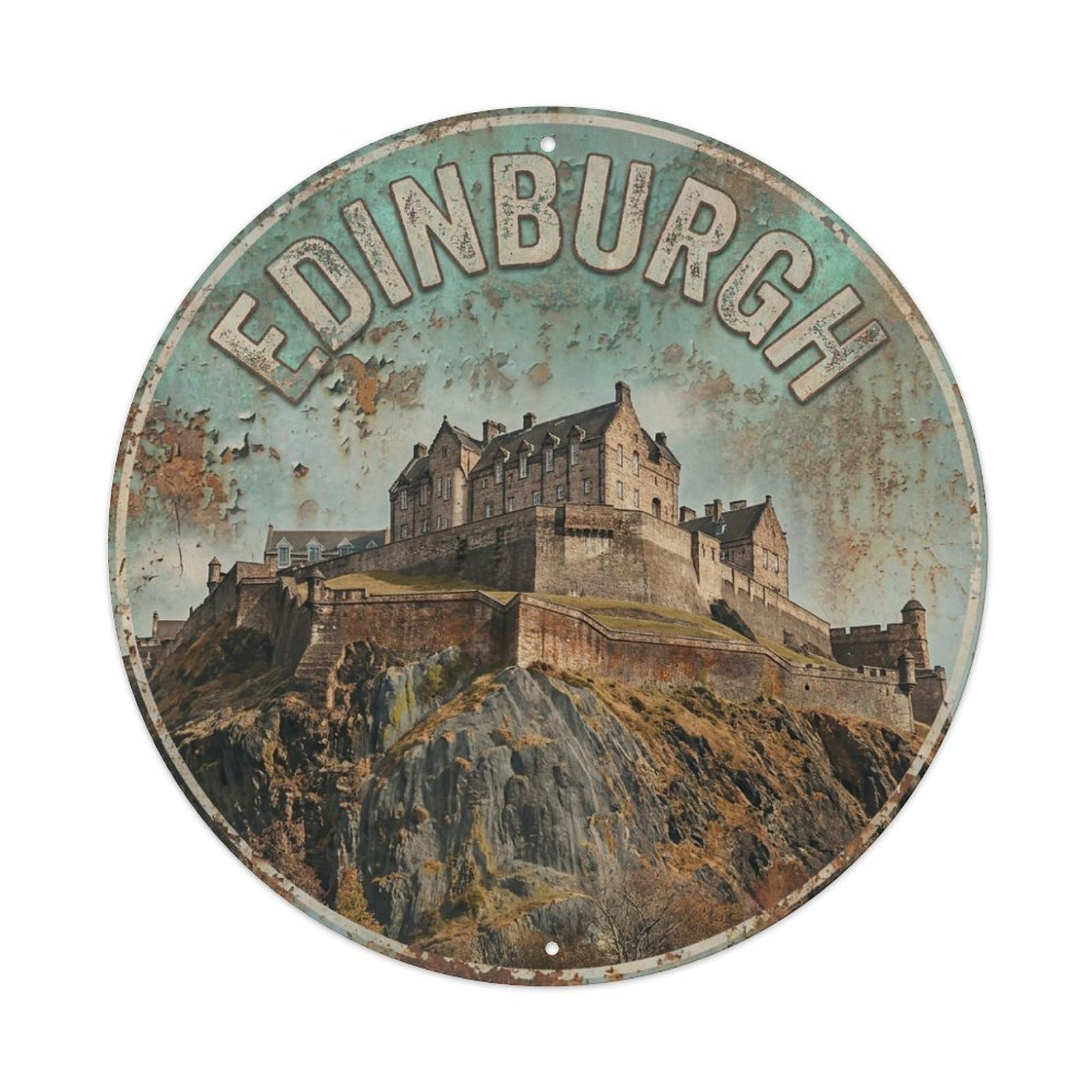 Metal Tin Sign Retro Travel Scotland Edinburgh