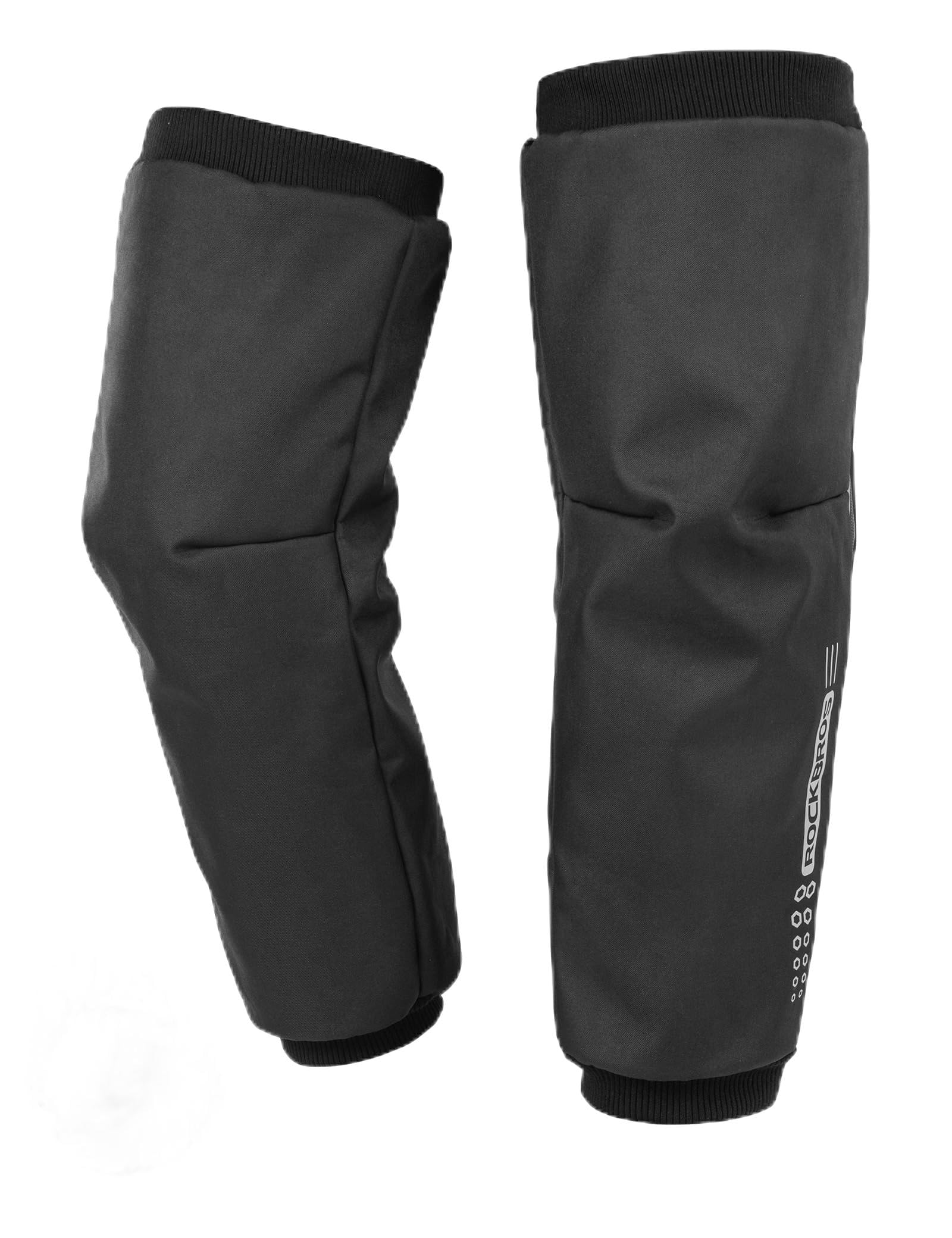 ROCKBROS Warme & Winddichte Motorrad Beinlinge, Winter Beinstulpen | Thermo mit Fleece Reflektierend, Beinwärmer Knieschutz Universelle Passform für Motorrad, E-Bike und Roller
