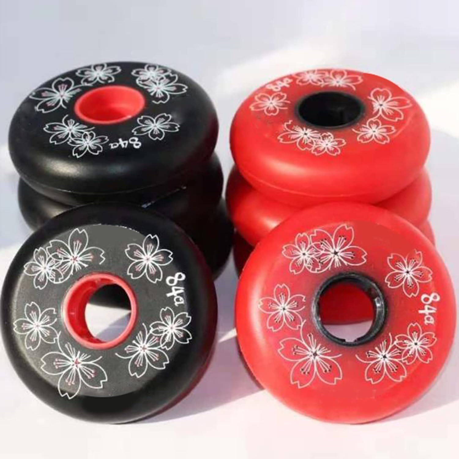 Lot de 8 Roues de Patins à Roues alignées 84A Roues de Rechange pour Patins à Roues alignées 72 mm/76 mm/80 mm pour Patins à Roues alignées pour Femmes et Hommes