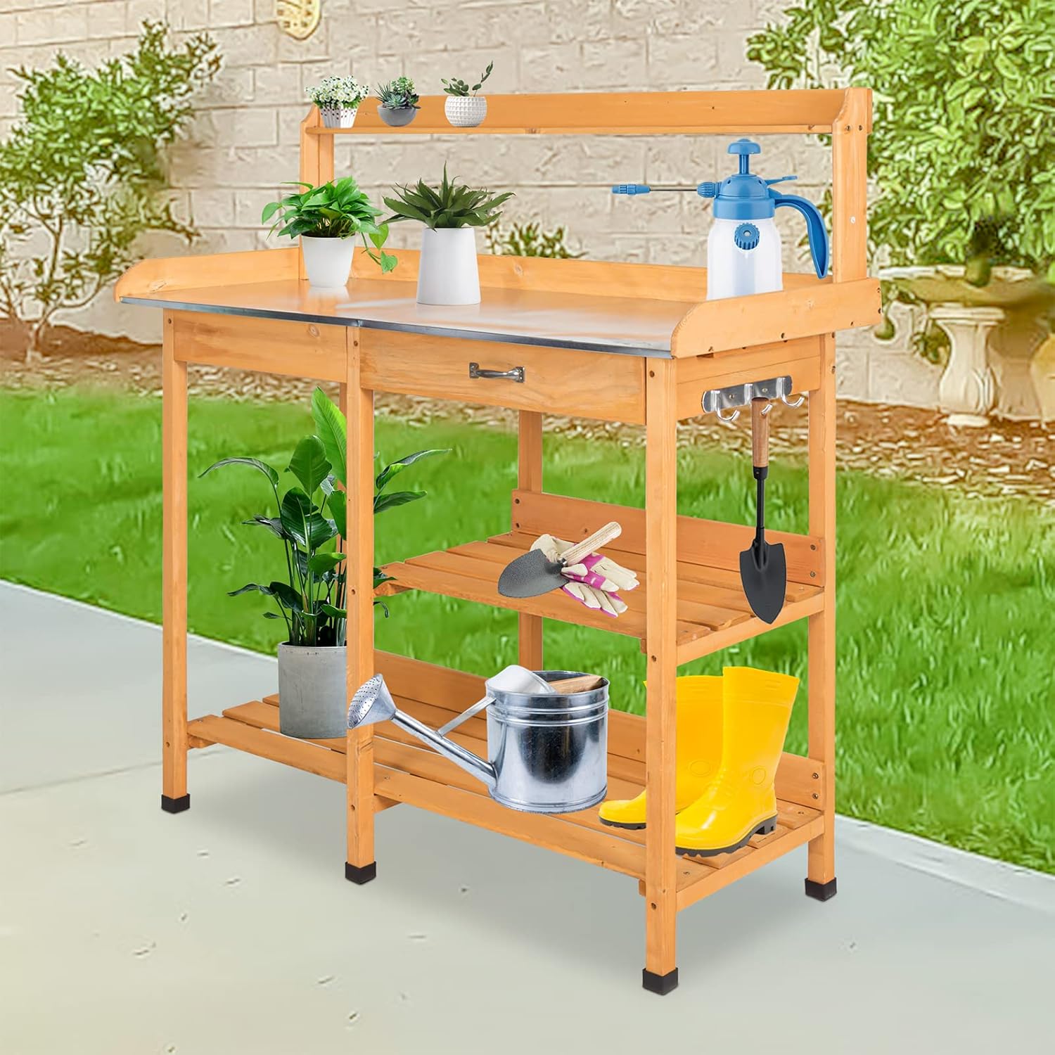 Outdoor Garden Potting Bench Table Work Bench Station