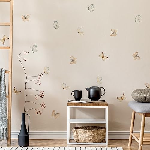 Miniatura 72 de QUCHENG Calcomanías de pared bohemias para dormitorio de niñas, calcomanías de pared extraíbles para habitación de niños, decoración de habitación