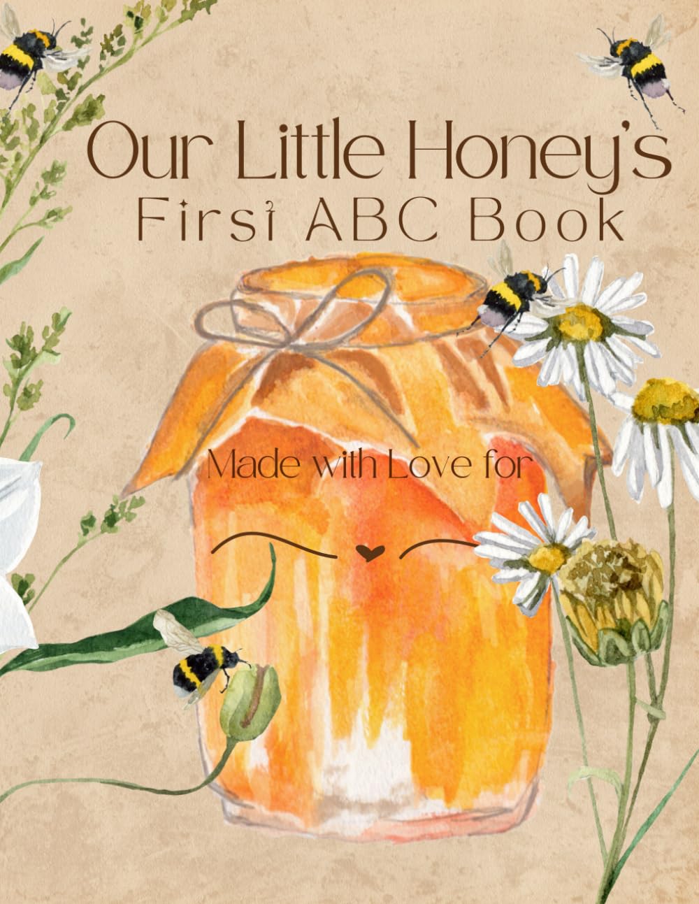 Little Honey’s First ABC Book Unique Baby Shower Activity and Guestbook Keepsake for Bee Baby Shower