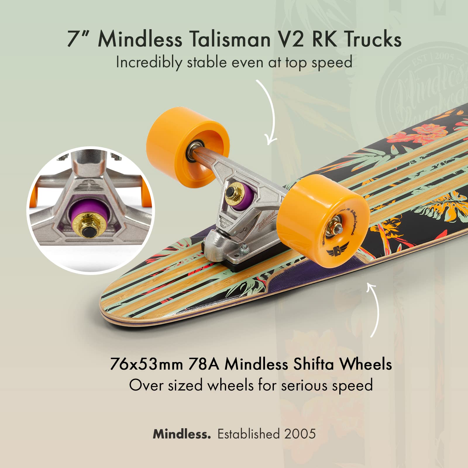 Mindless Orange Maverick IV Talisman - Longboard da 46 pollici completo