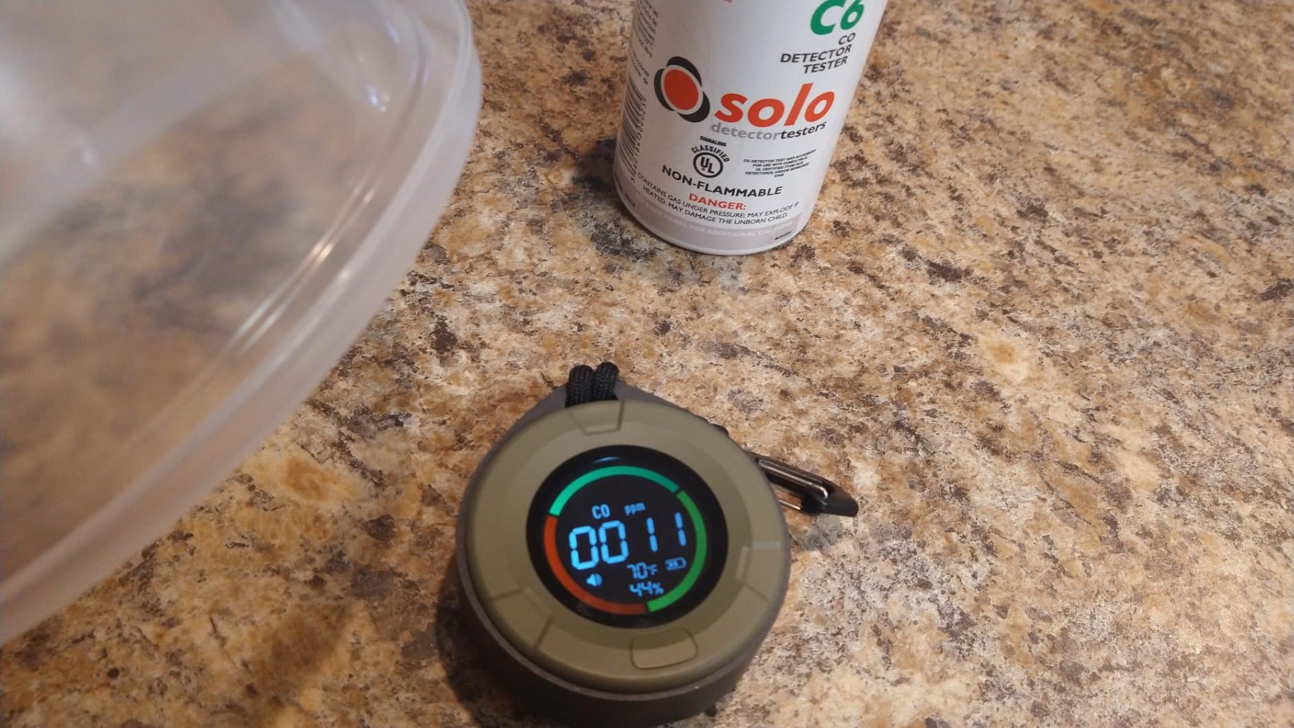 Contrary to other reviews, this thing works and shows low amounts of CO.