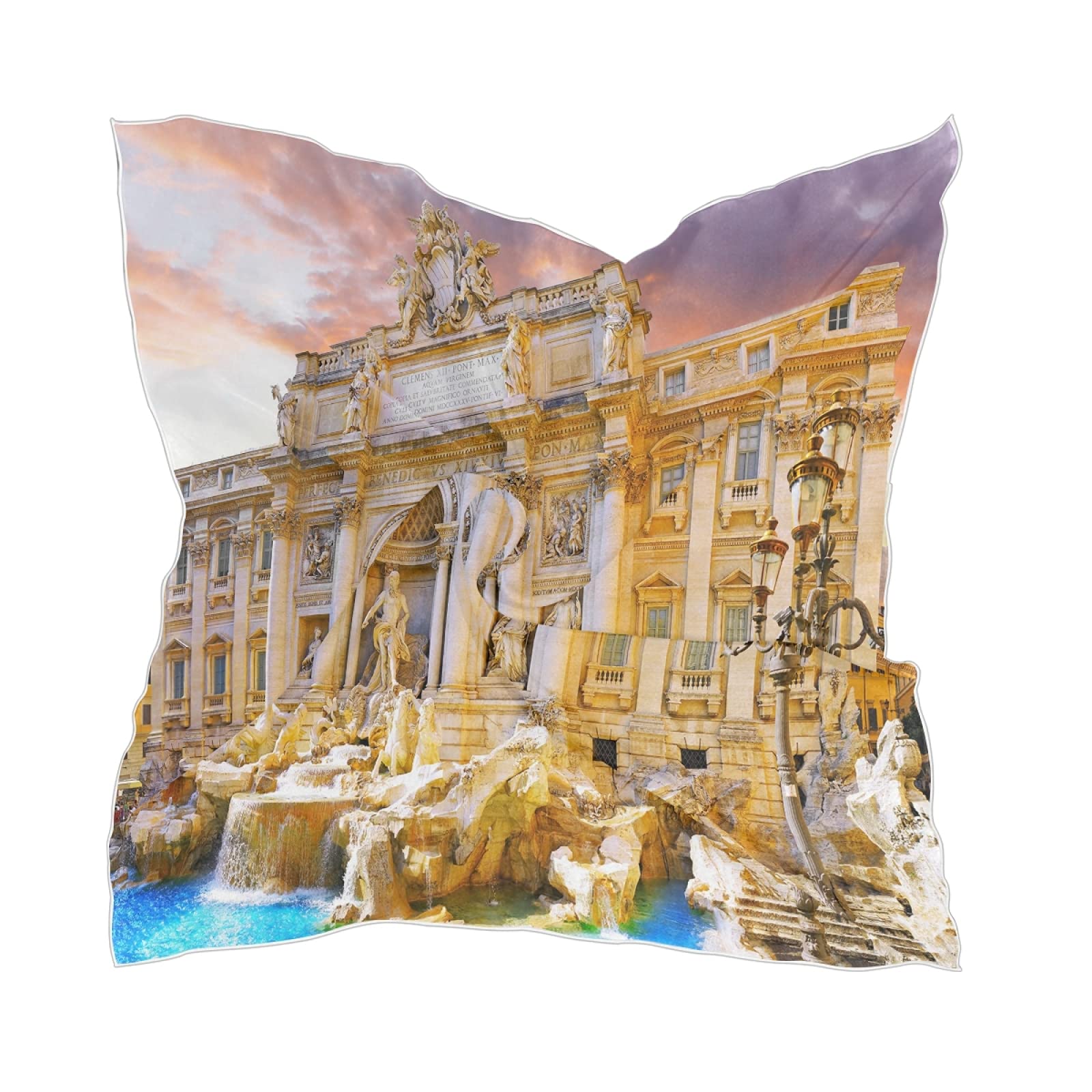 Women Square Silk Scarf Shawl Chiffon Hair Wrap Stole Scarves Headscarf, Multi 20, 23.6 x 23.6 Inches