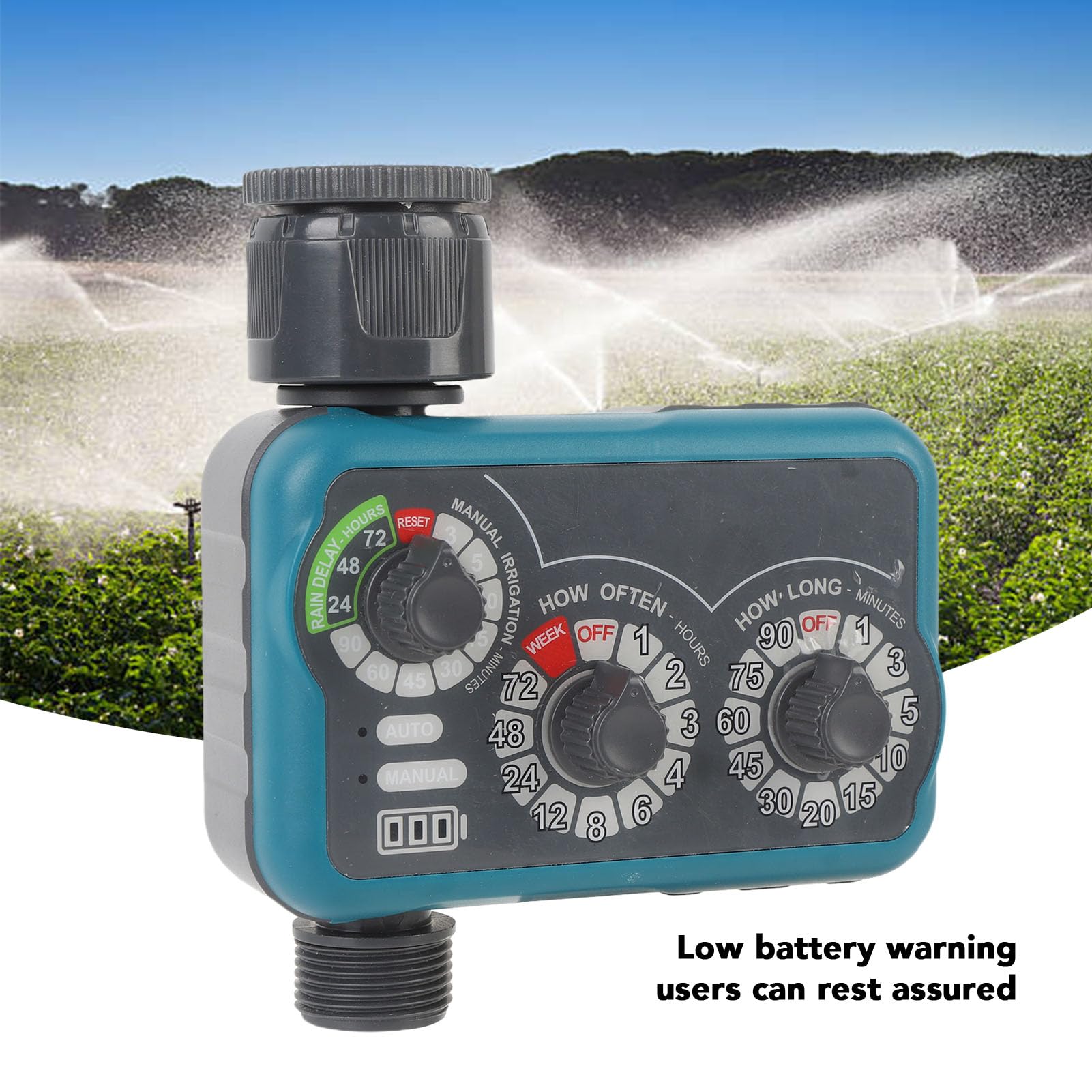 Tbest 3 Dial Timer per Acqua con Funzione Ritardo Pioggia