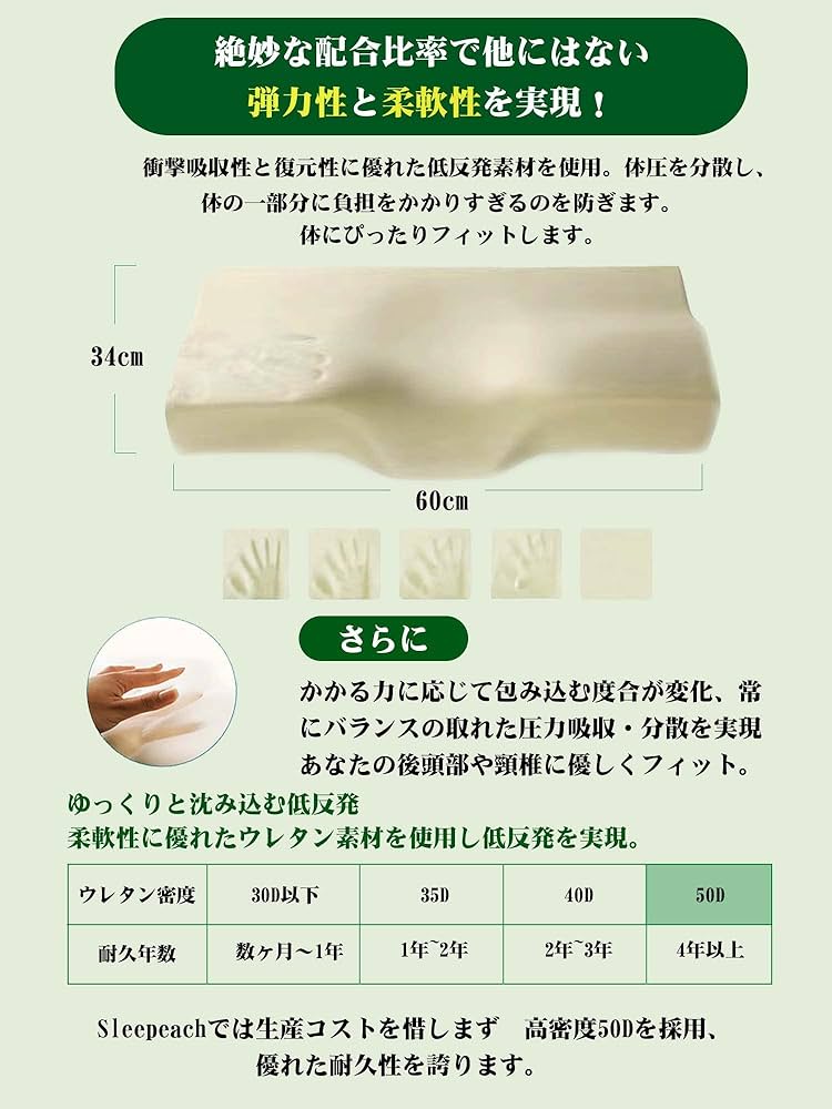 Amazon｜Sleepeach 枕 まくら 低反発 低反発枕 pillow ジャスト