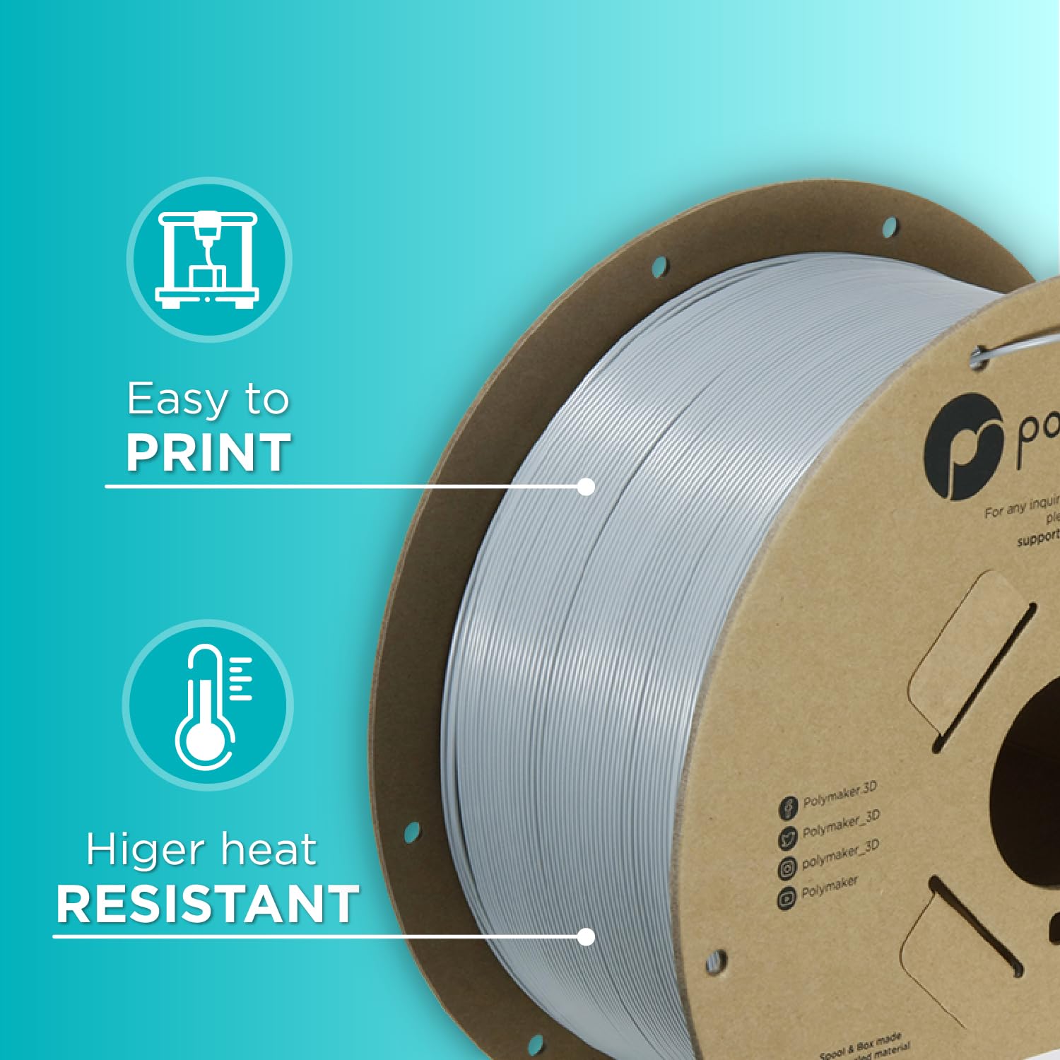 Polymaker PolyLite PETG - 1.75mm - 3kg - Grey