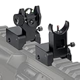 V2 Fiber Optic Iron Sights with Green Red Fiber Optics Dots, Flip Up Front and Rear Backup Sights, Tool-Free Adjustable Front Sight Rapid Transition