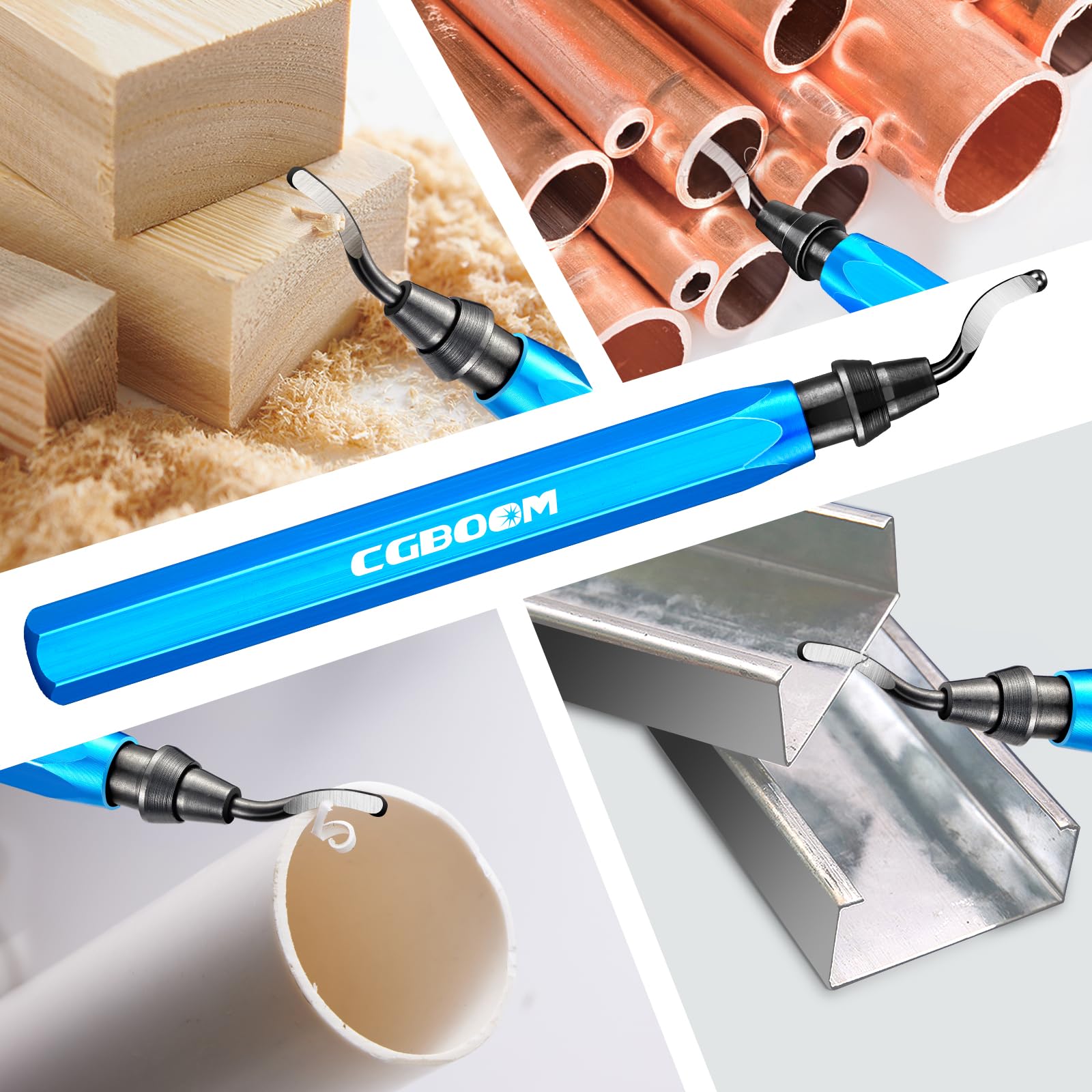 Narzędzie do usuwania zadziorów, Burr Remover z 20 ostrzami w 3 modelach, obrotowe ostrza do depilacji 360°, praktycznenarzędzie do aluminium, druku 3D, miedzi i stali metalu, plastiku