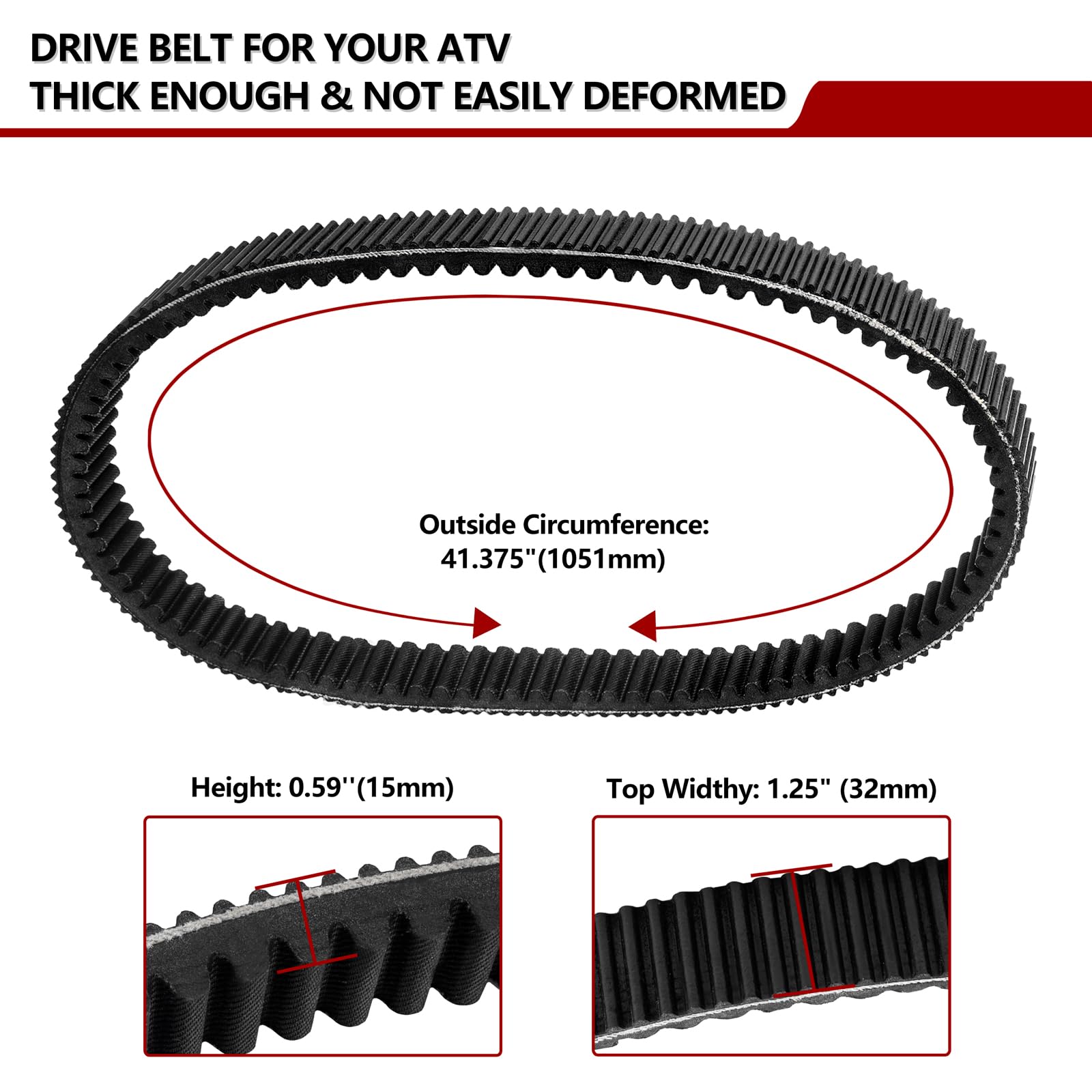 3211162 Drive Belt Replacement For RZR 800, Ranger 500/800, Sportsman 500/570/800 UTV & ATV