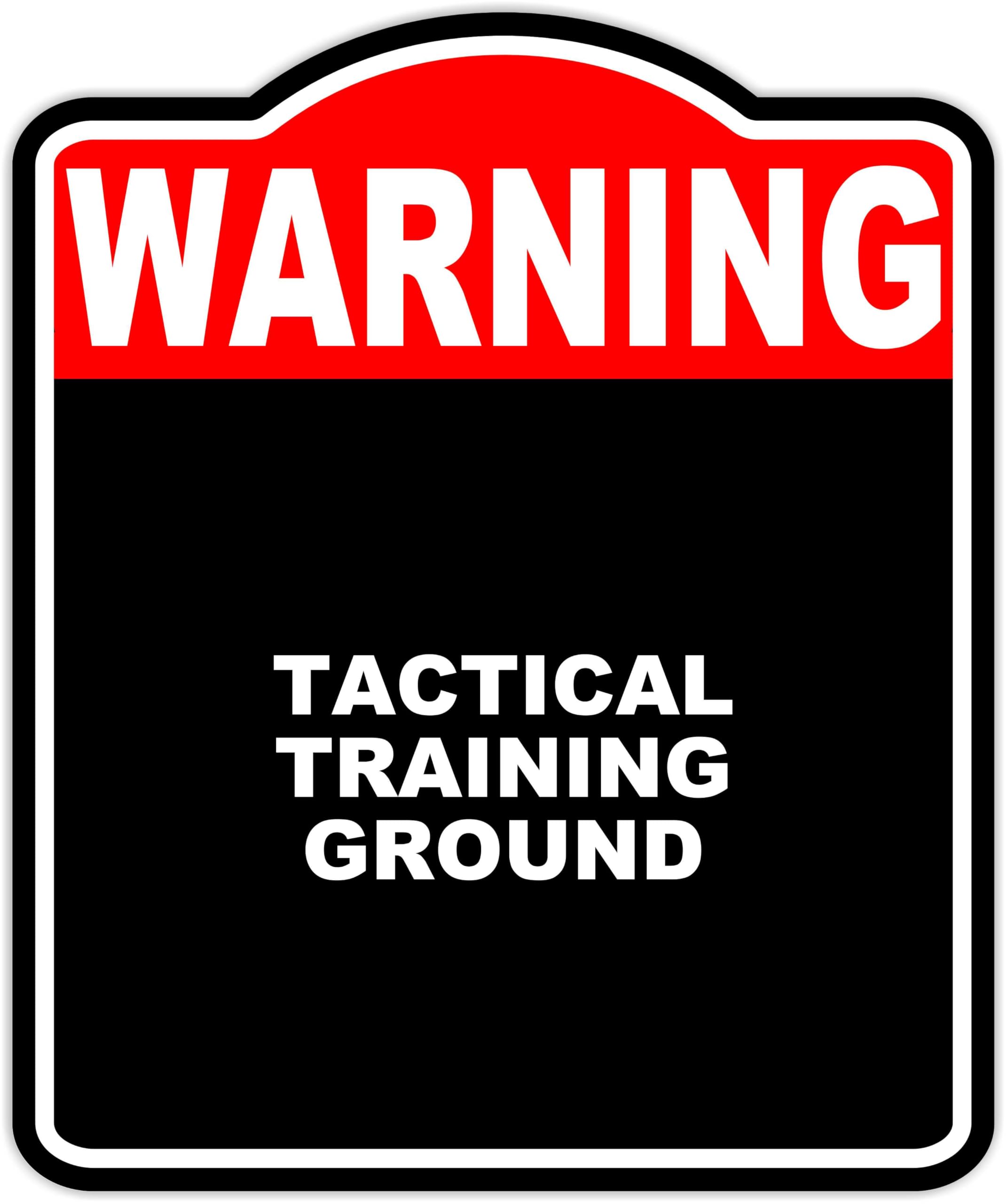 Tactical Training Ground Warning Red Black Aluminum Composite Sign 15 x 18 inches