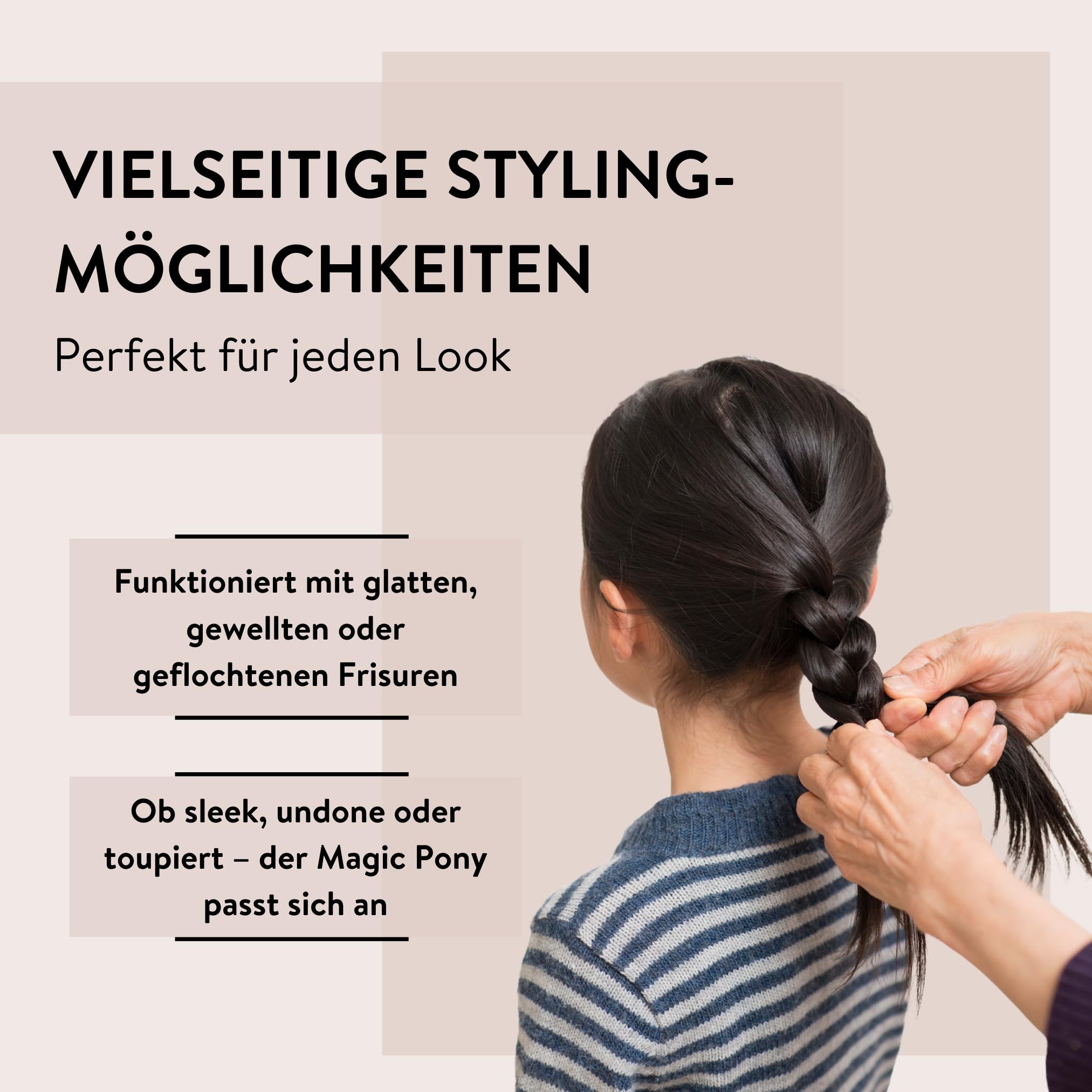 PARSA BEAUTY Magic Pony dla blond włosów, kremowy, zwiększa objętość, koński ogon, warkocz, stylizacja