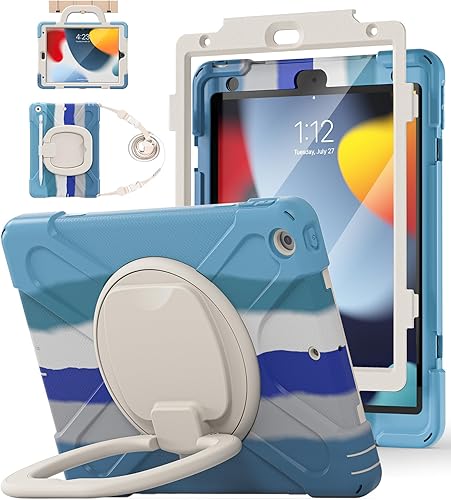 Miniatura 10 de BATYUE Funda para iPad de 9ª/8ª/7ª generación (funda resistente para iPad de 10.2 pulgadas 2021/2020/2019) con protector de pantalla, soporte