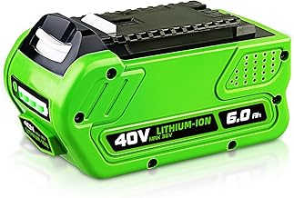 29462 40V 6,0Ah Ersatzakku für GreenWorks 40V Akku Kompatibel mit GreenWorks Akku 40V Lithium-Ionen Max 29472 29252 25312 25322 20202 20642 21242 22272 27062 für 40V Akku Elektrowerkzeuge