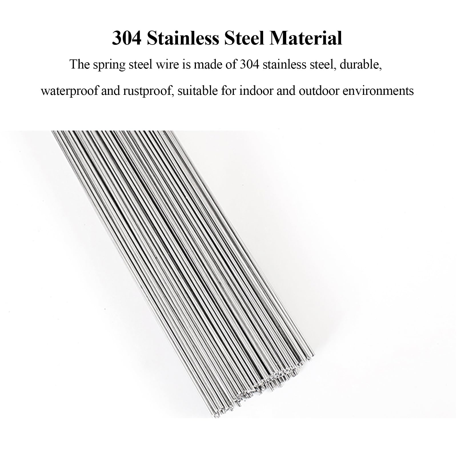 PHasz 100 Pcs Stainless Steel Spring Wire Length 500Mm Diameter 0.6-1Mm, Straight Wire Suitable for Hand-Woven and Metal DIY,Diameter 0.8mm