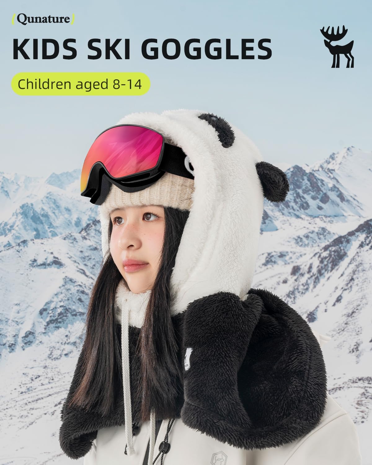 Kids Ski Goggles OTG Anti-Fog Snow Snowboard Goggles for Boys Girls Youth Over Glasses 100% UV Protection