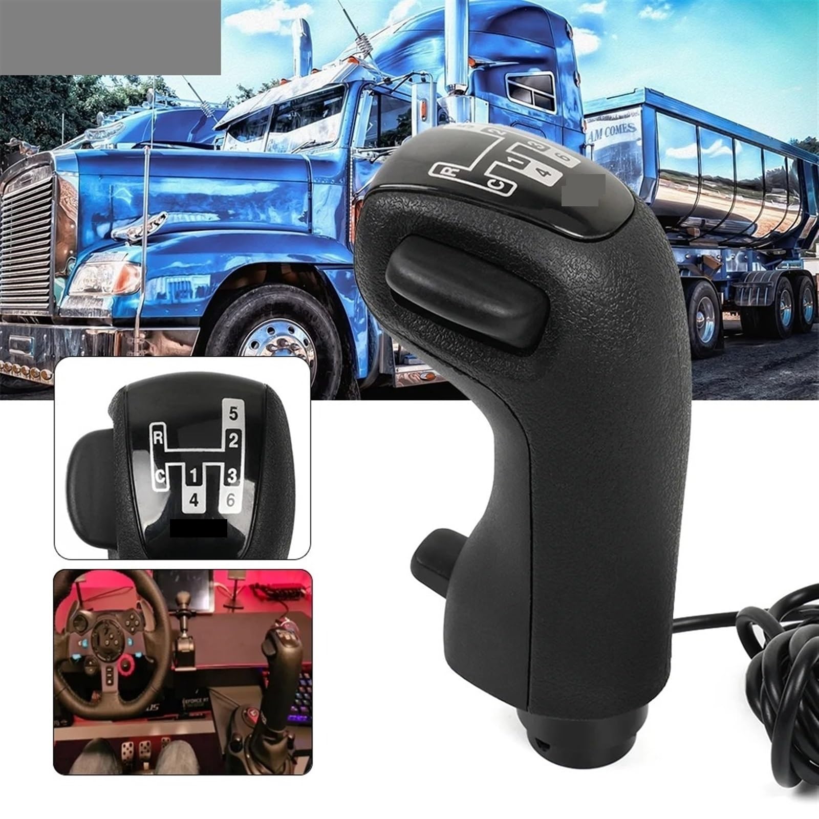 Vitesses Pommeau Levier Vitesse pour Logitech pour G29 G27 G25 pour Jeux Simulation Camion Scania HB044 PC USB Pommeau Levier Vitesse Haute Et Basse pour Simulateur Vitesse Pommeau USB Pommeau Levier