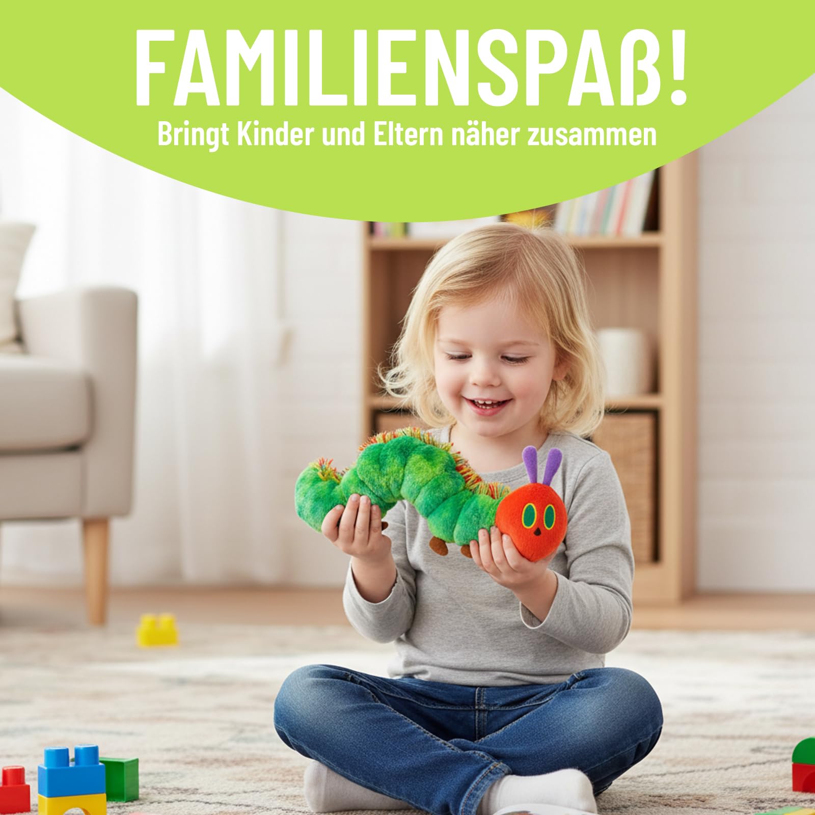 RQcMid Raupe Nimmersatt Kuscheltier, Kleine Raupe Nimmersatt Plüschtier, Weiche Raupen Kuscheltier, Weiches Stofftier Für Babys Und Kinder, 27-42 cm, Geburtstag Und Weihnachten - 4