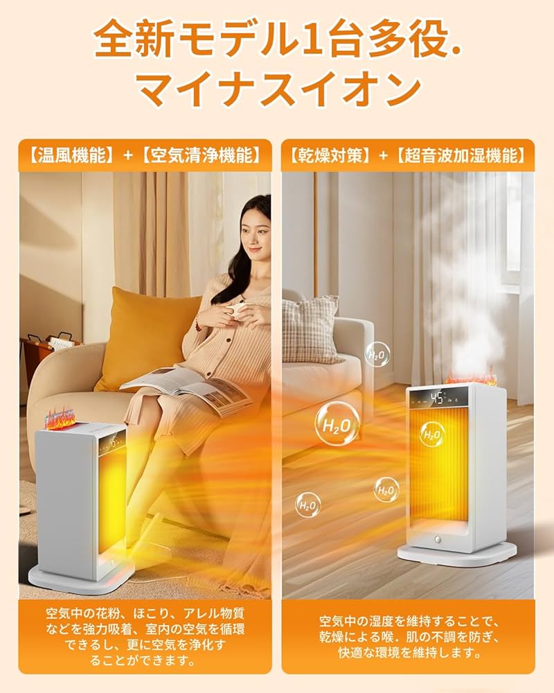 Amazon.co.jp: 【2025業界新傑作・4D超音波加湿セラミックヒーター・極