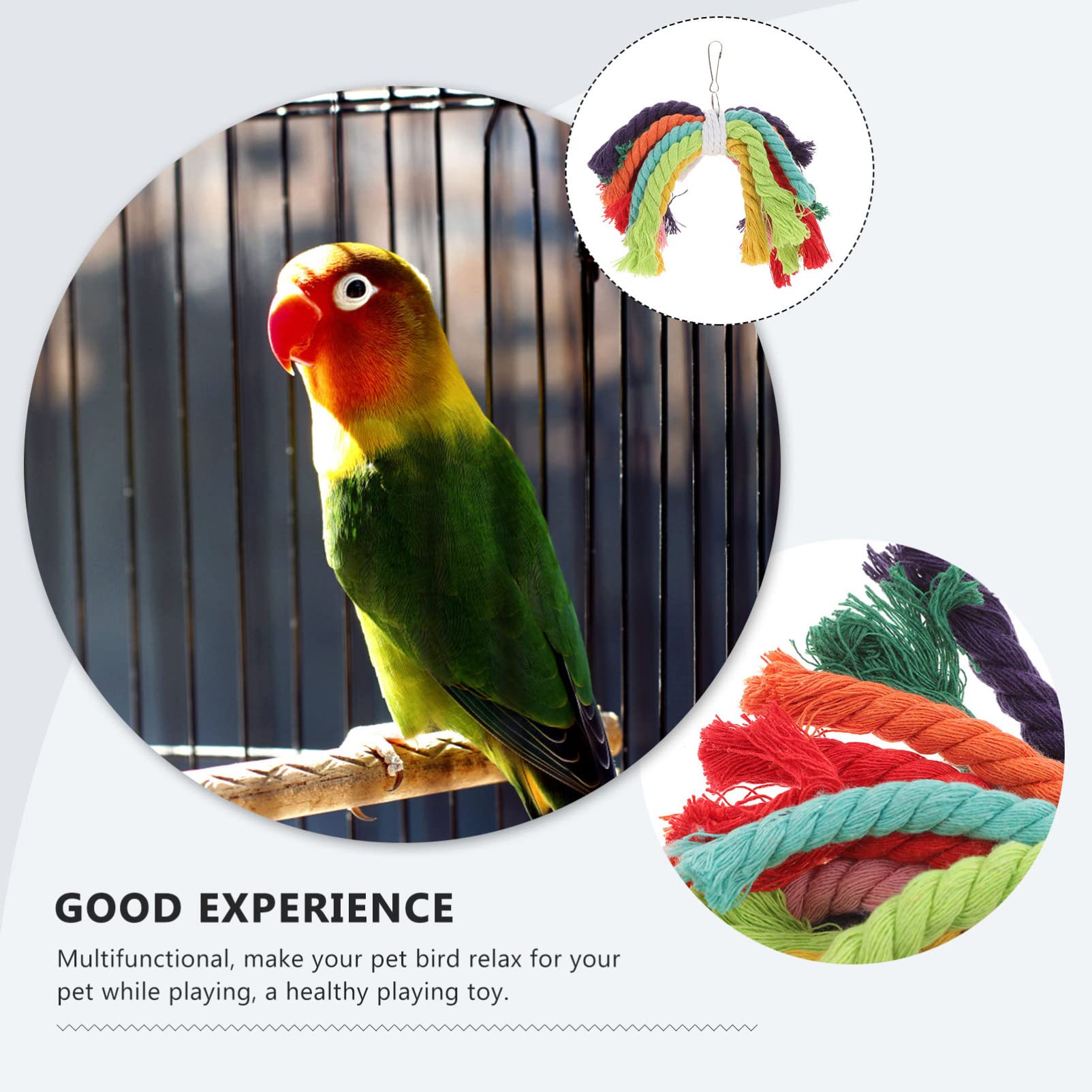 Housoutil 5pièces Jouet Coton pour Oiseaux Jouet à Mâcher pour Perroquets Parakeets Et Autres Oiseaux Domestiques Amusement Et Détente Assurés