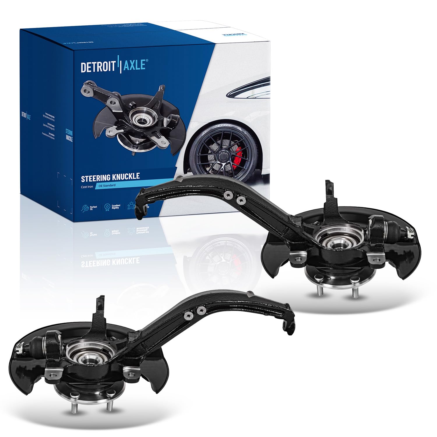 Detroit Axle - Front 2pc Steering Knuckles for 03-07 Honda Accord 2.4L