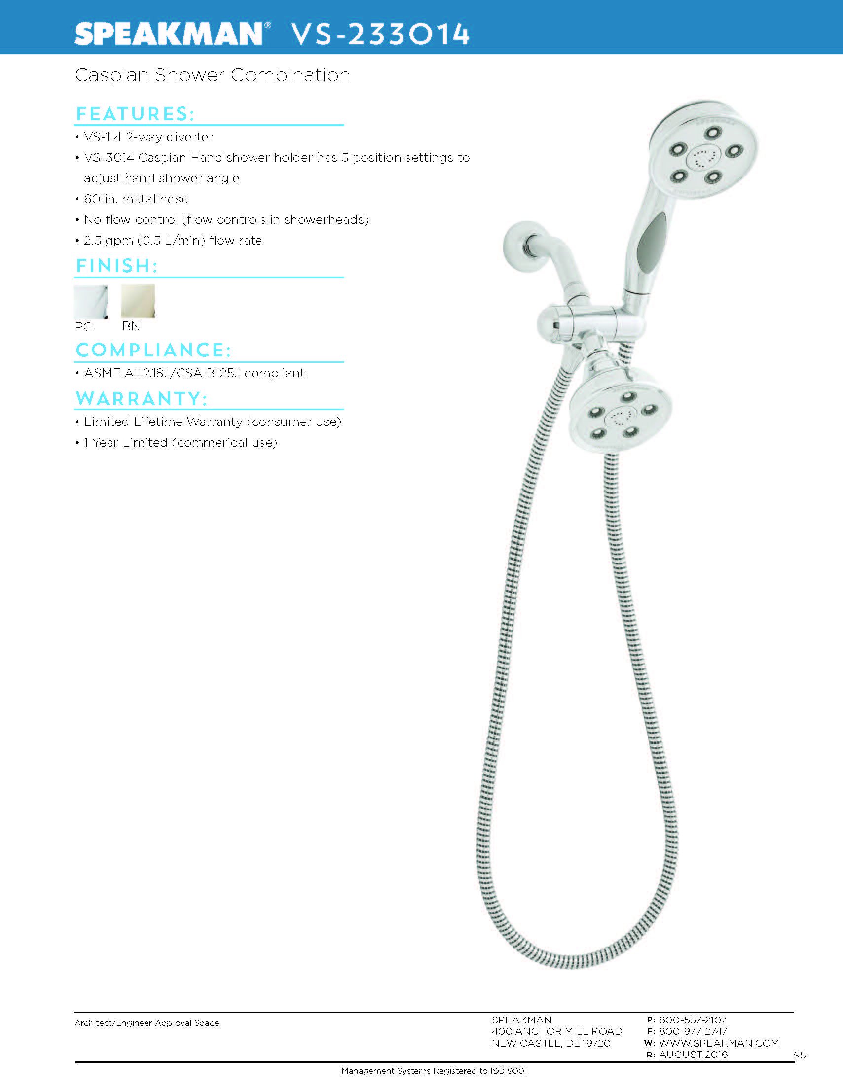 ワールドKマート送料無料 Speakman VS123011 Alexandria Anystream Dual Shower Head