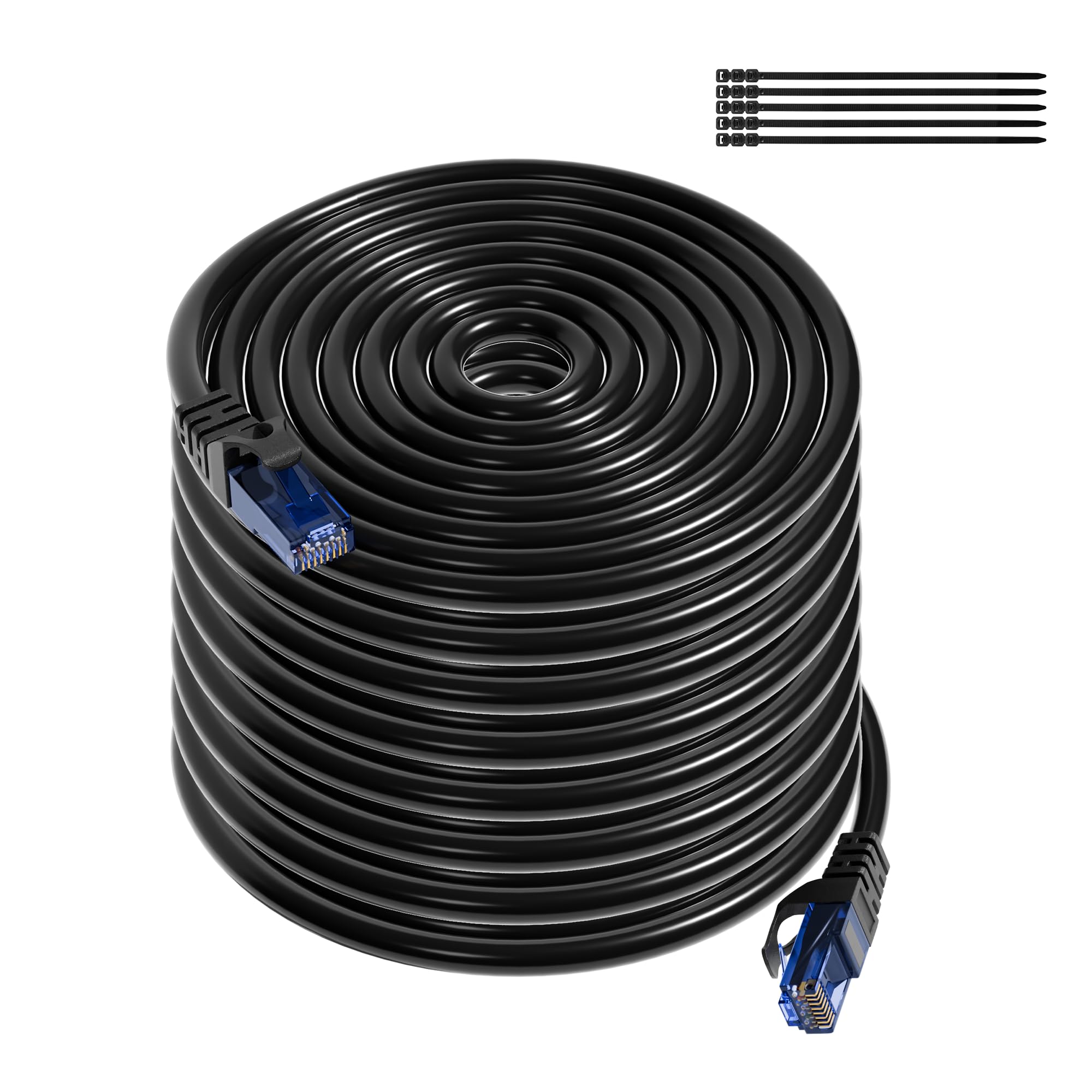 LANケーブル 30M CAT6 イーサネットケーブル 屋外用 2重被覆 インターネットケーブル ロング 高速ギガビットランコード 1.0Gbps/250MHz カテゴリ6ネットワーク接続線 UTP 屋外lan配線 難燃性/耐候性/抗UV/防水/直接埋葬 家庭/業務用 長い