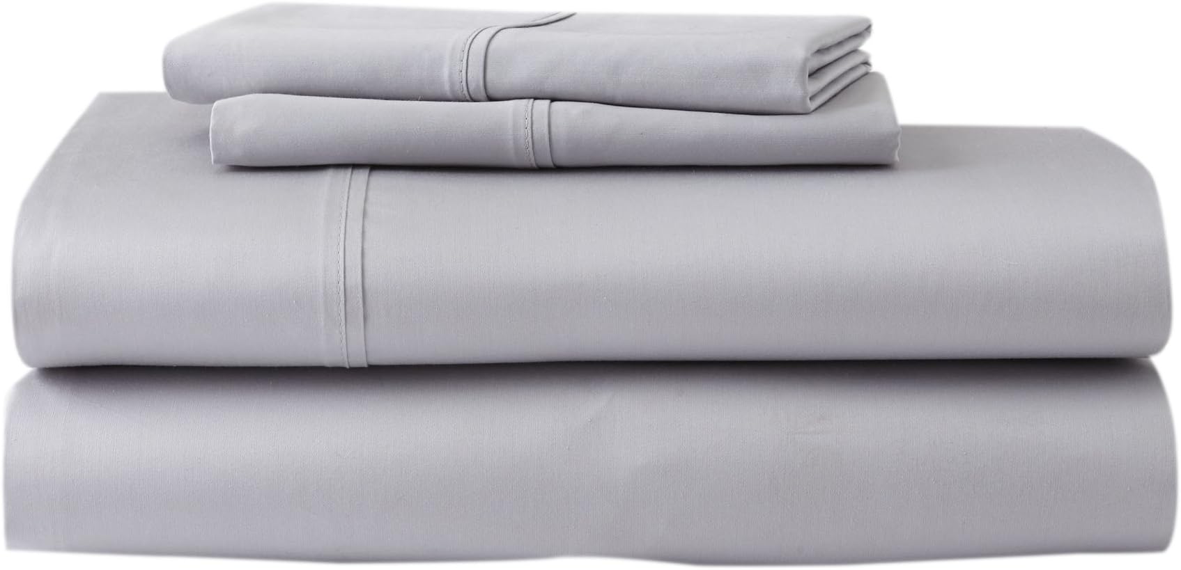 GhostBed Queen Premium Supima Cotton and Tencel Luxury Soft Sheet Set, Gray, 4 Piece