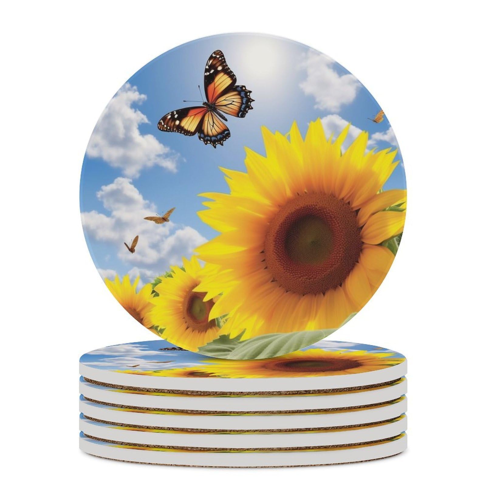 Dessous de verre céramique anti tache humidité table bois et verre lot de 6