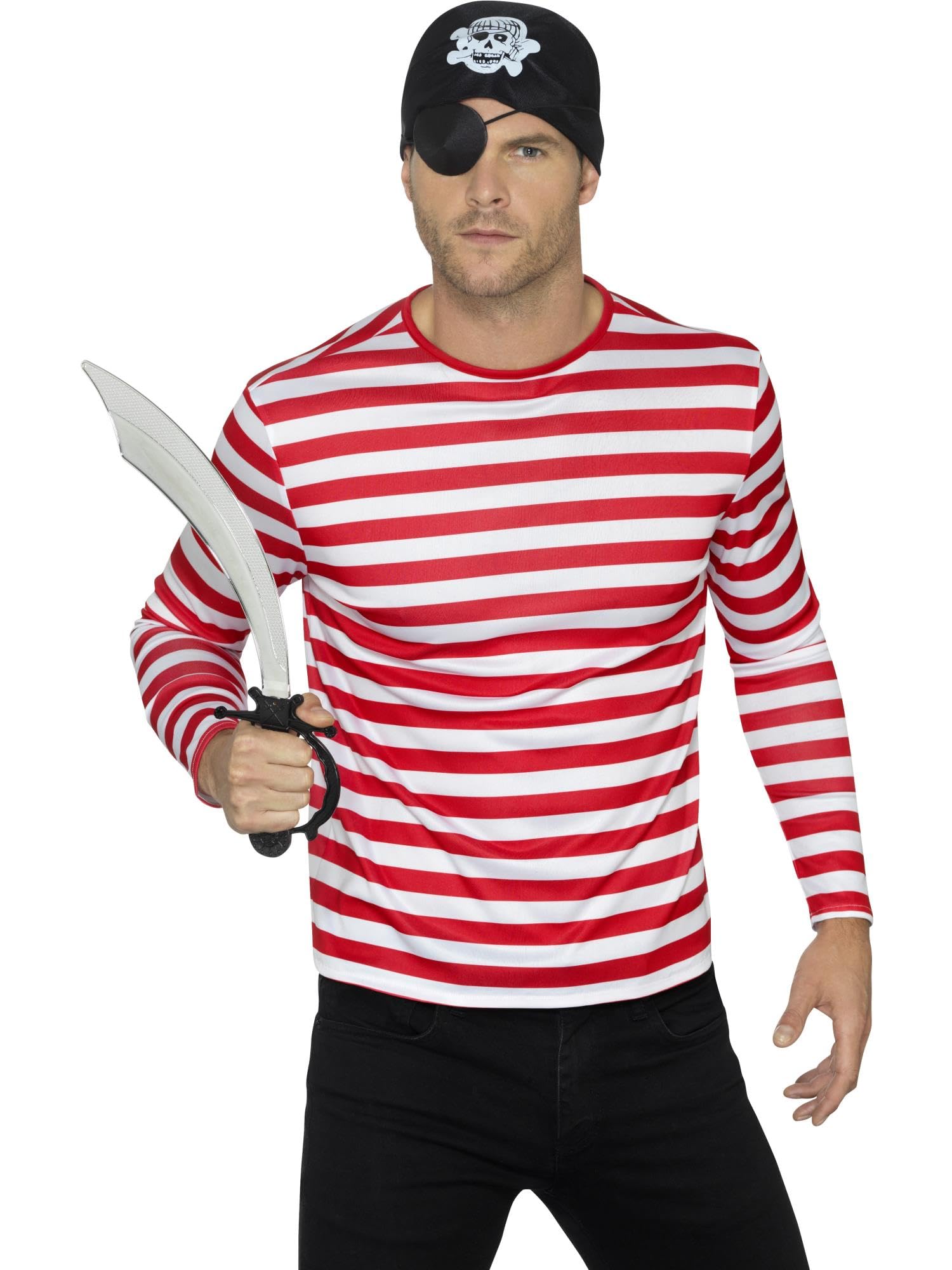 Stripy T-Shirt Red With Long Sleeve (M)